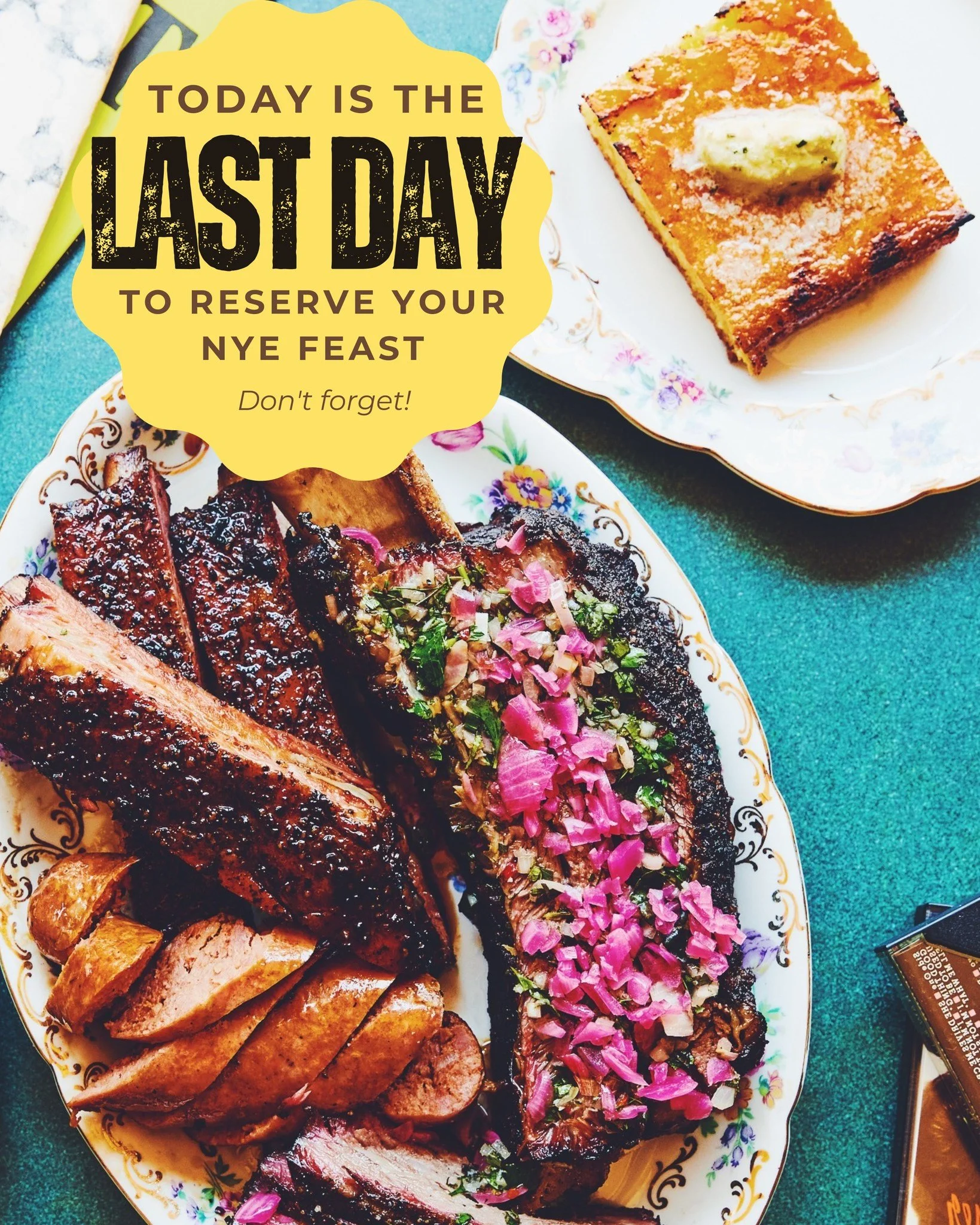 End the year on a high note&mdash;and with a full plate. 🍖✨ Today is the last day to pre-order your NYE feast! Skip the cooking and let us handle the heavy lifting (and the smoking).

Pick up NYE - Hit the link in our bio to secure your feast before