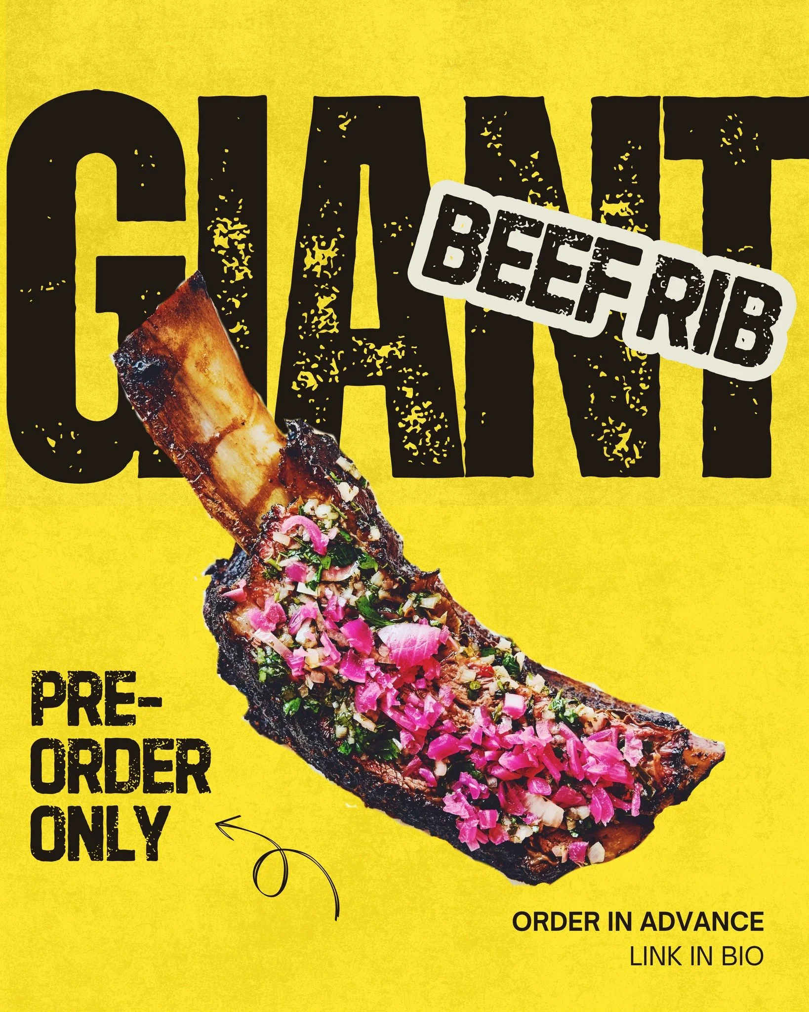 📣 Giant Beef Rib Update 🥩

Want the big bone? You&rsquo;ve got to plan ahead! We are moving to a 72-hour advanced order system for all Giant Beef Ribs.

Walk-in availability: None ❌

Pre-orders: Required (72 hours notice) ✅

Don&rsquo;t show up hun