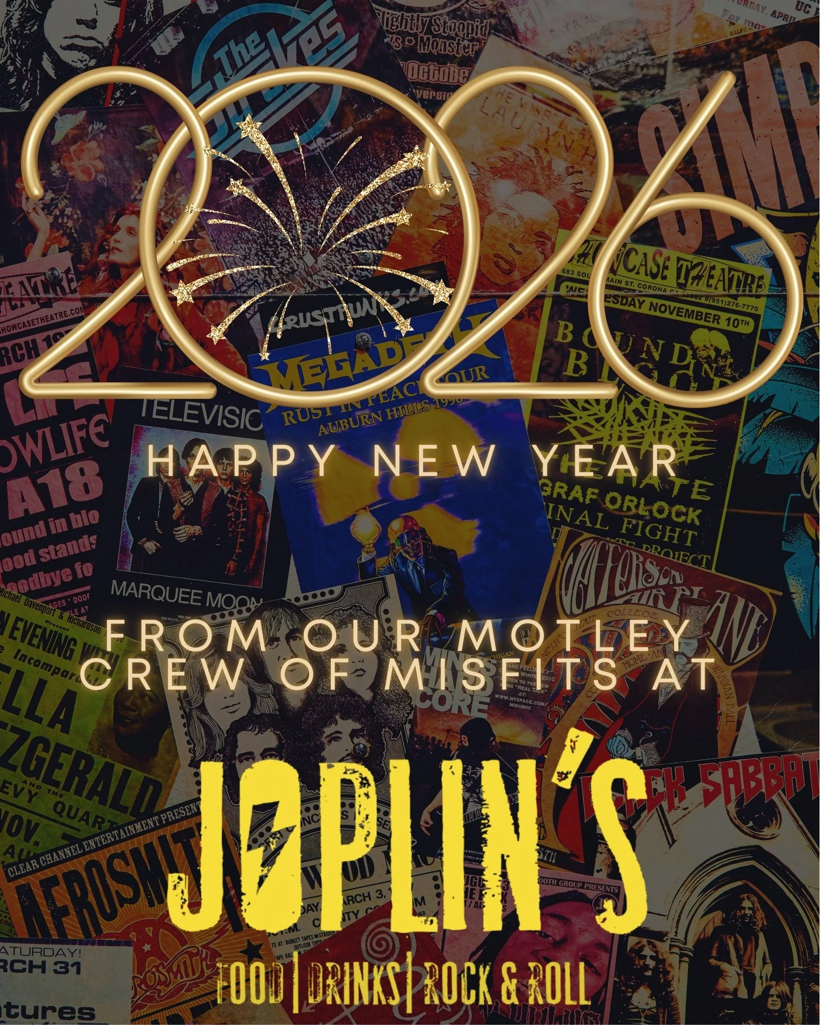 Happy New Year from our motley crew of misfits here at Joplin's! 🤘 2025 was a wild ride&mdash;full of ups, downs, twists and turns. To everyone who stepped through our doors and shared a memory (and a meal) with us: Thank you. You are truly the hear