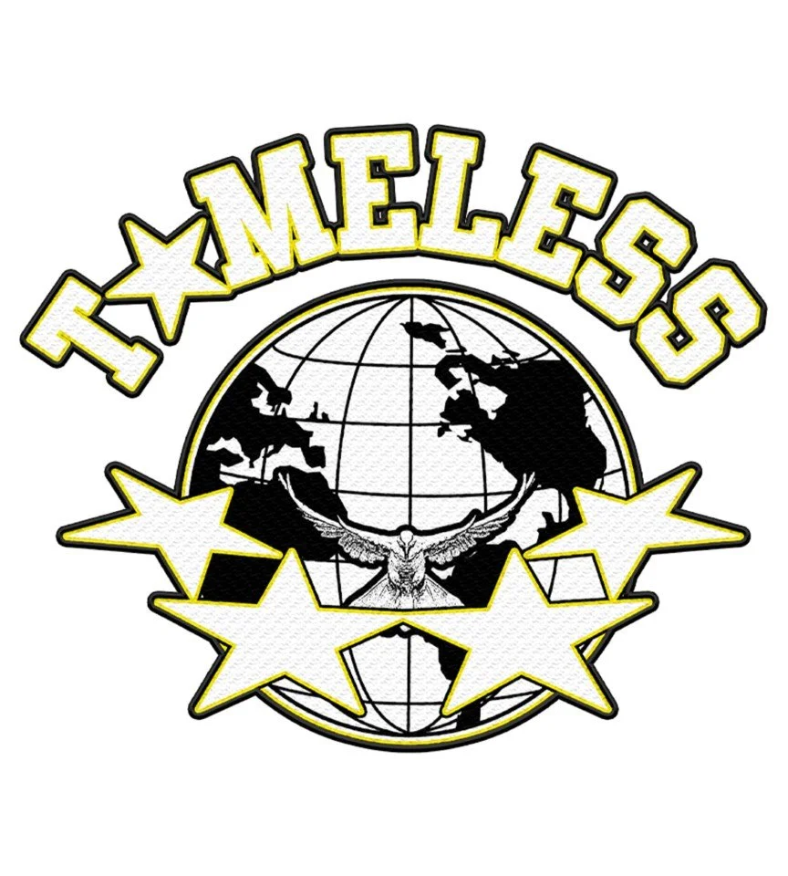 Logo for 'T-Meles' featuring a globe, three stars, and a bird with wings spread open.