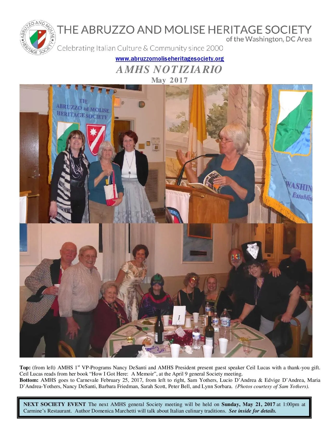 AMHS NOTIZIARIO May 2017