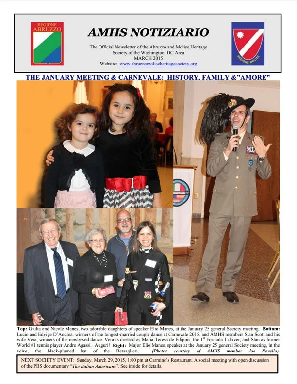 THE JANUARY MEETING & CARNEVALE: HISTORY, FAMILY &”AMORE”