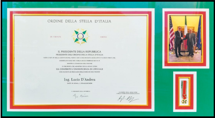AMHS PRESIDENT EMERITUS D’ANDREA AWARDED Order of The Star of Italy