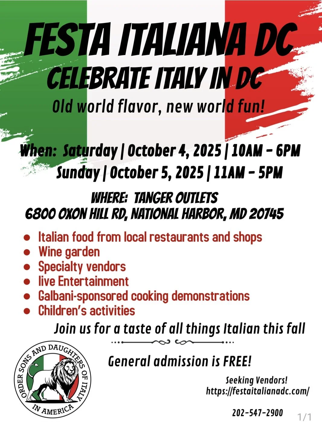 A New Italian Festival For the National Capital Region