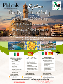AMHS MEMBER PHIL MICALI OFFERS PERSONALIZED TRIPS TO ITALY