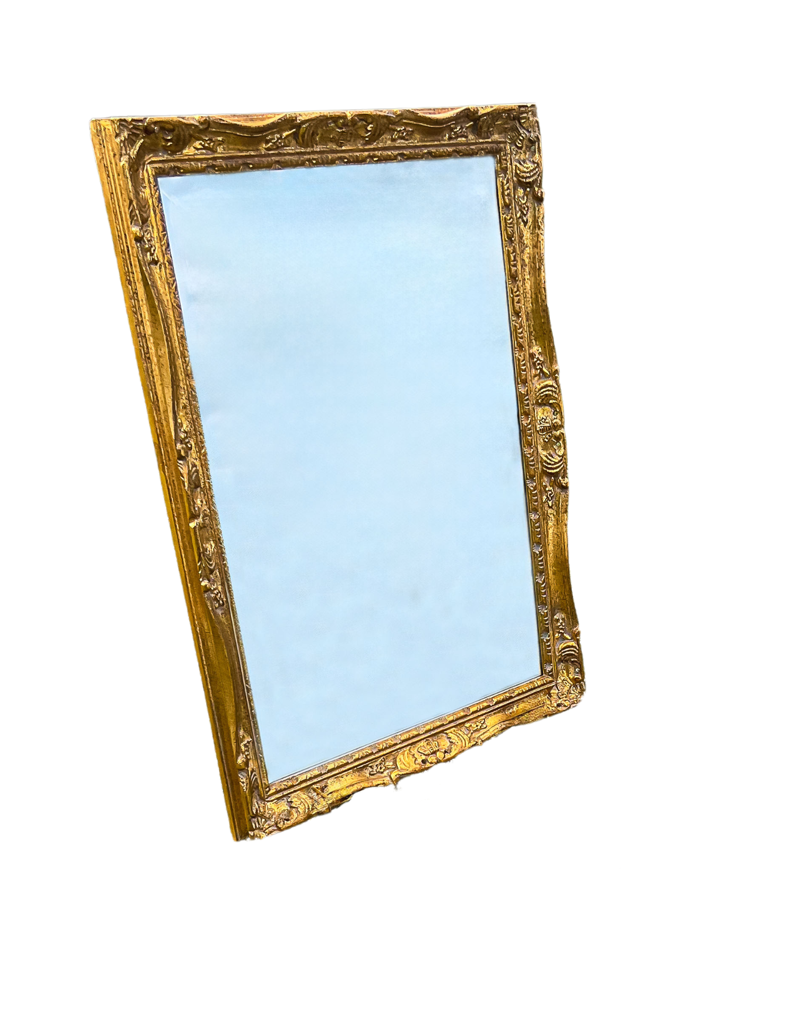 Antique Beveled Glass Gold Ornate Mirror