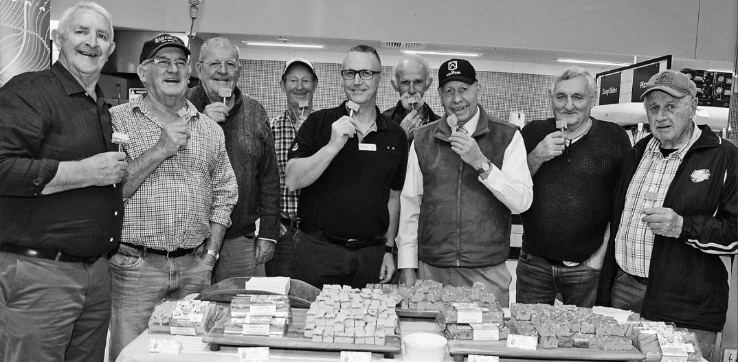 Mudgee footy mates join Herb in tasty crumble test