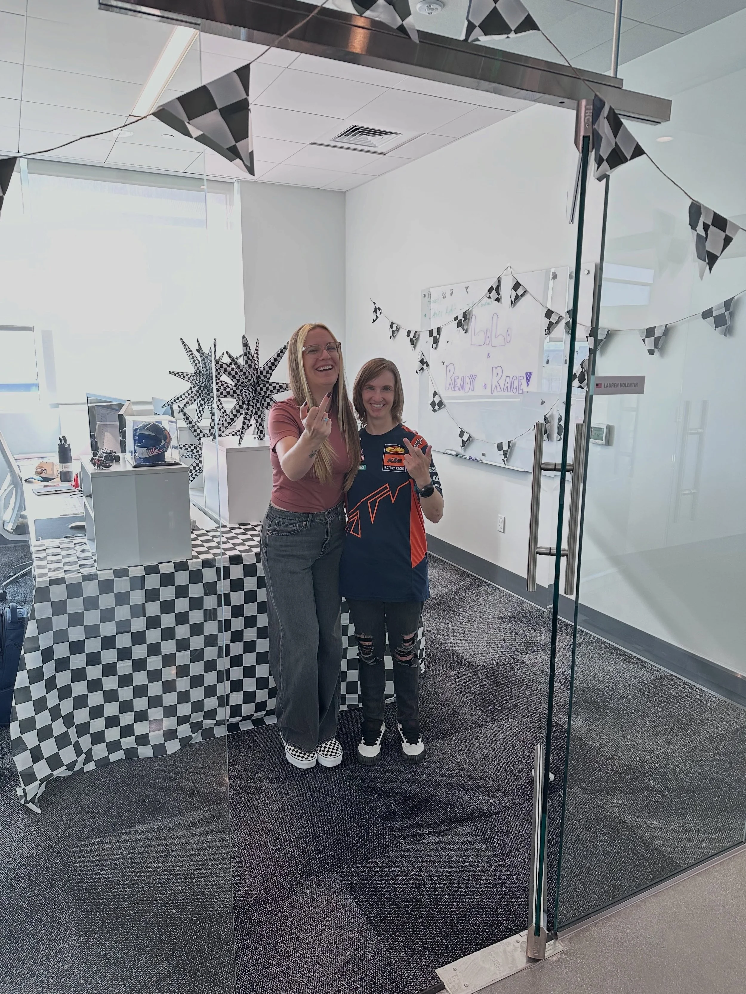 Last day in the office before @racewmx Round 1 and my sweet coworker @__tori_s__  surprised me and got my office all decked out with race decor! Thank you ToTo ❤️😊
#readytorace #wmx