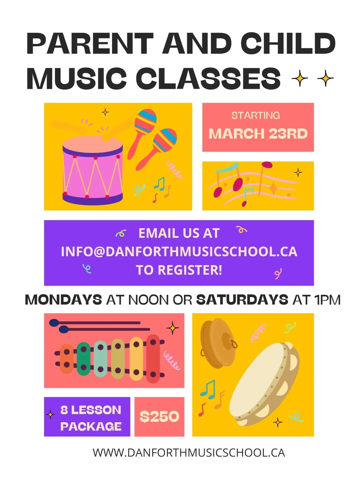 We are excited to announce our new Parent and Child Music Class series at Danforth Music School!

This group class for children ages 0-3 (and their parents) teaches general musical concepts through fun and interactive lessons! 

Our carefully selecte
