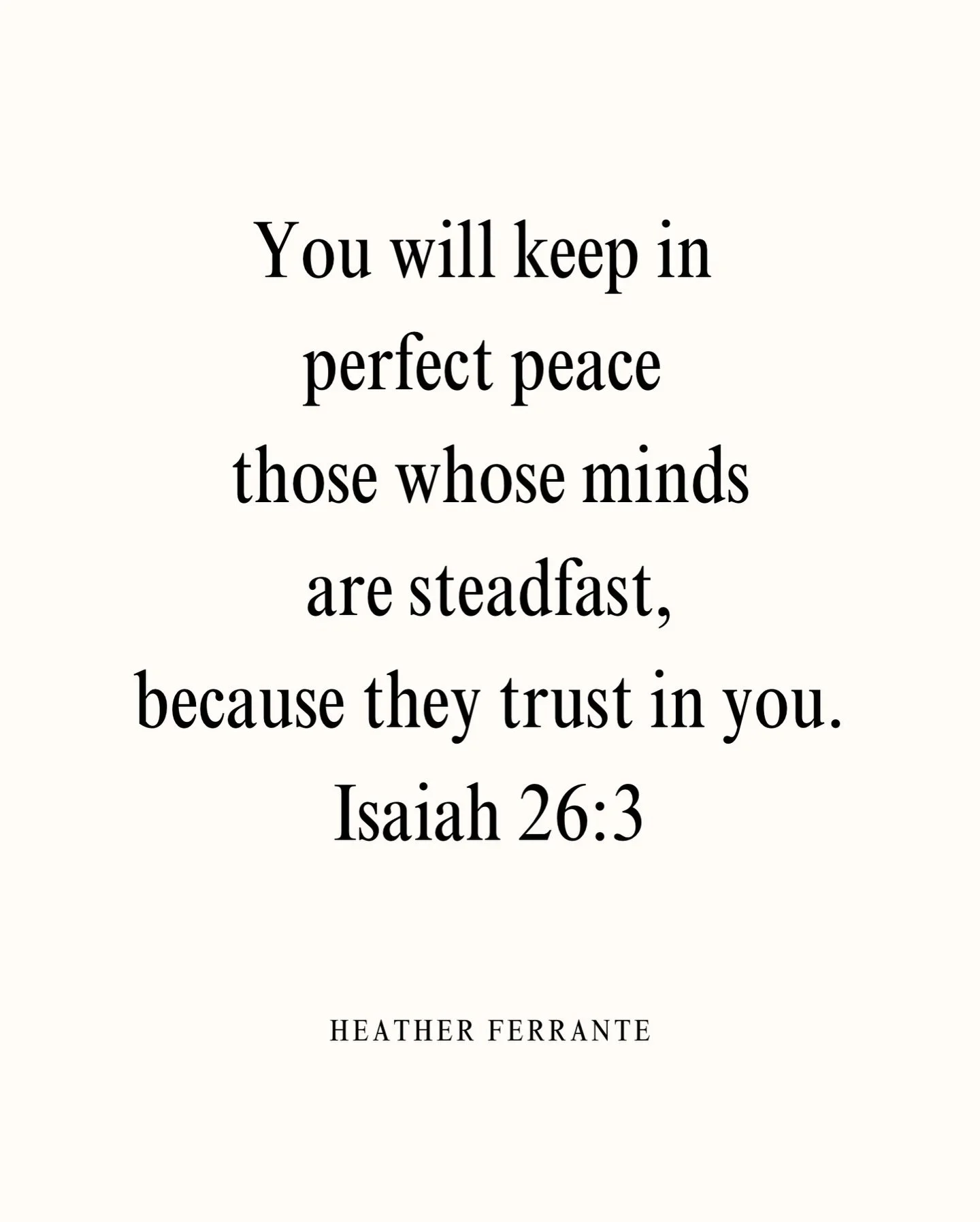 You will keep in perfect peace those whose minds are steadfast, because they trust in you. 💗

This Christmas season, give yourself time to slow down and remember the One who brings true peace. If your mind is racing, lean in &amp; let Him calm your 