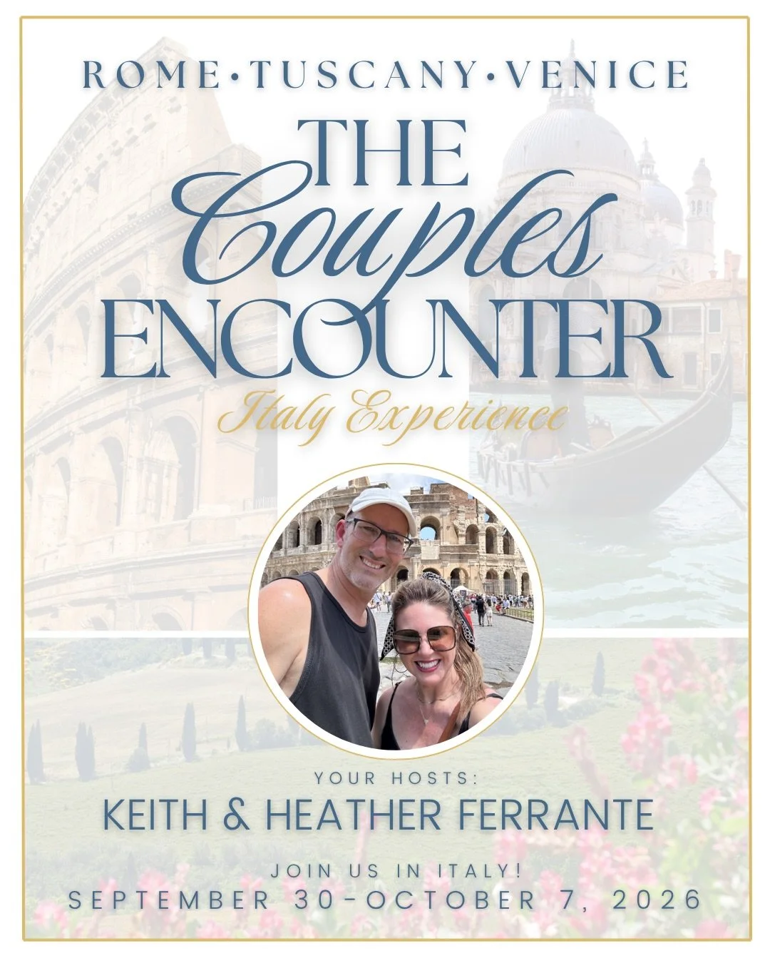For several years now, women at my Esther experience events have asked if KEITH and I would do a couples trip. 

We heard you and we have it booked! 
We would love to have you join us this October in Italy for seven nights. This is not just a random 