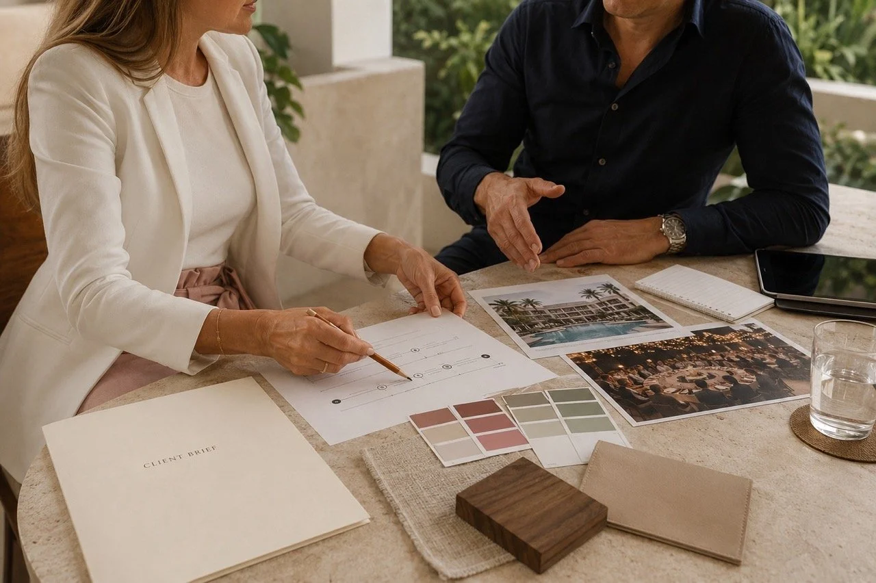 Creative process at Island Whisper Atelier developing bespoke gifts and collections for luxury hotels, resorts, brands and events.