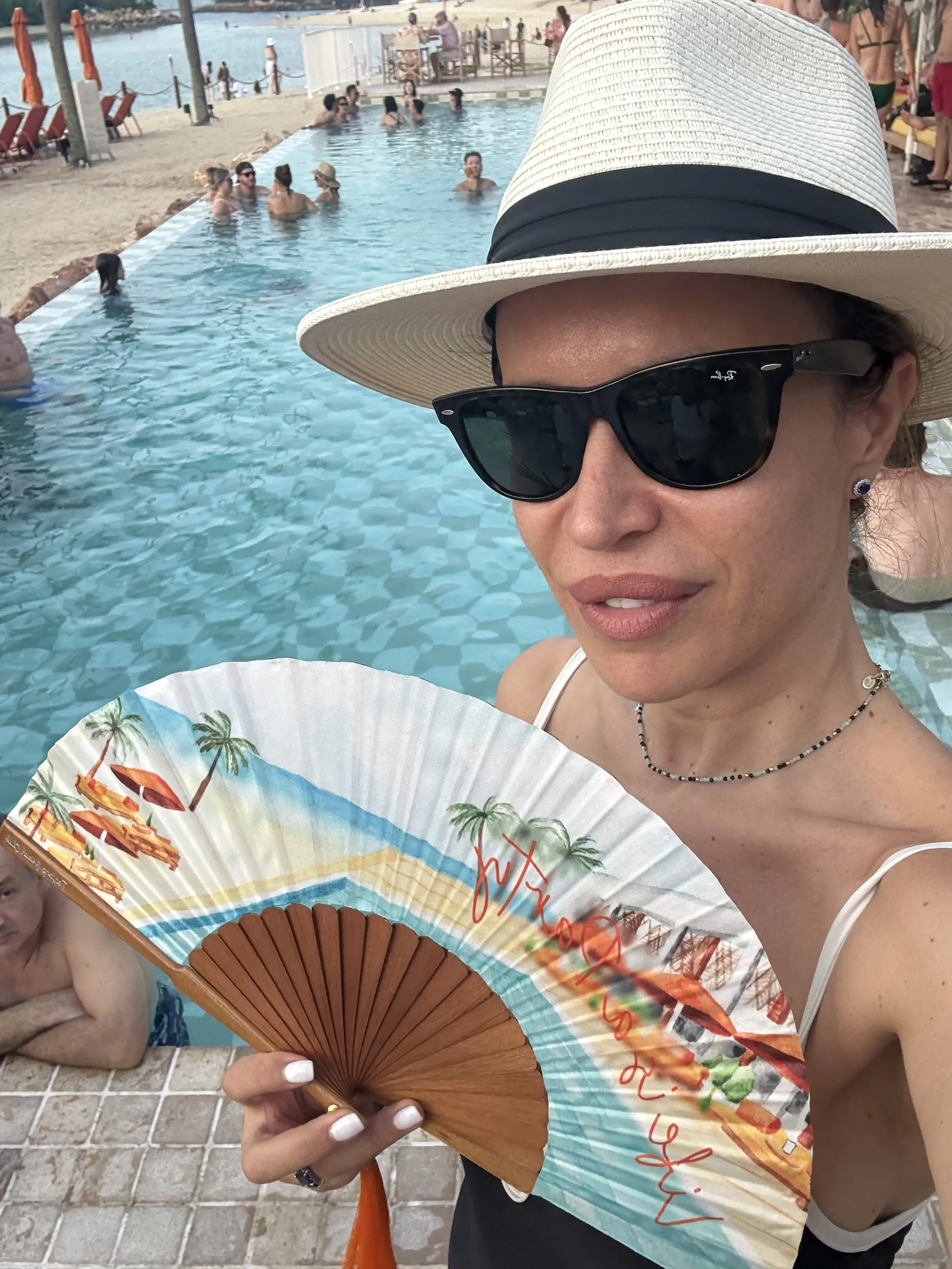 TANJONG BEACH CLUB HAND MADE HAND FAN FOLDABLE FAN