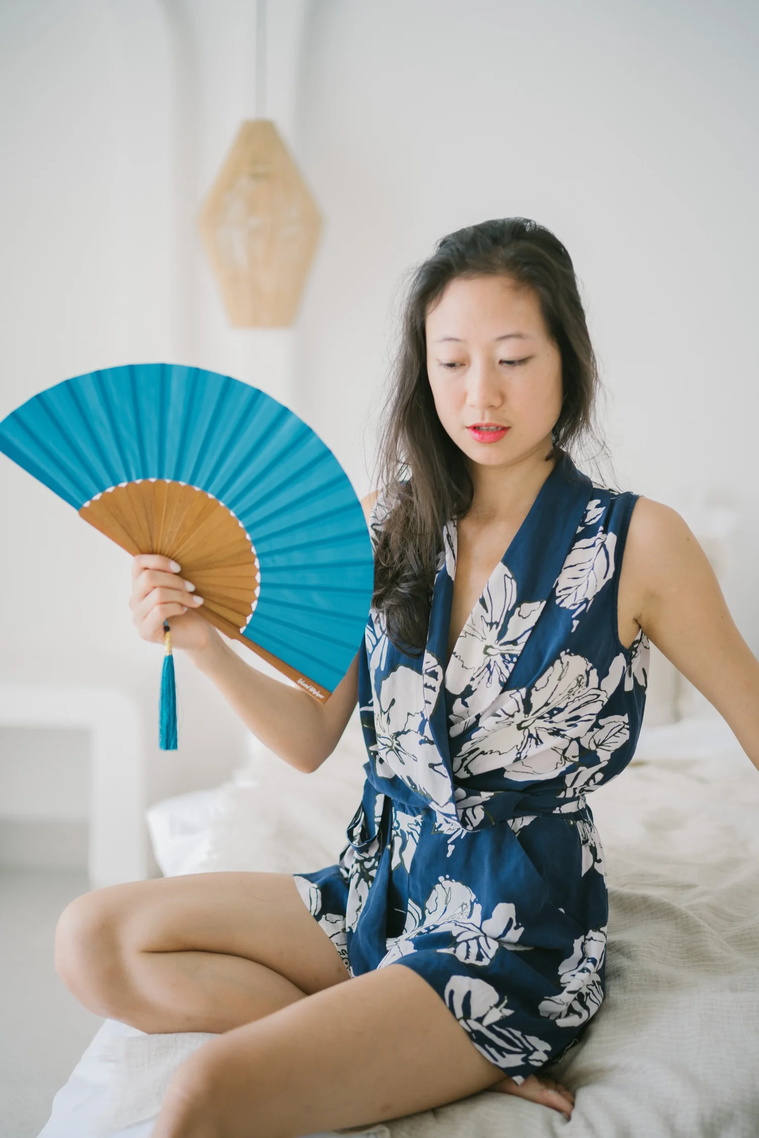 Singapore Skyline luxury hand fan by Island Whisper Atelier