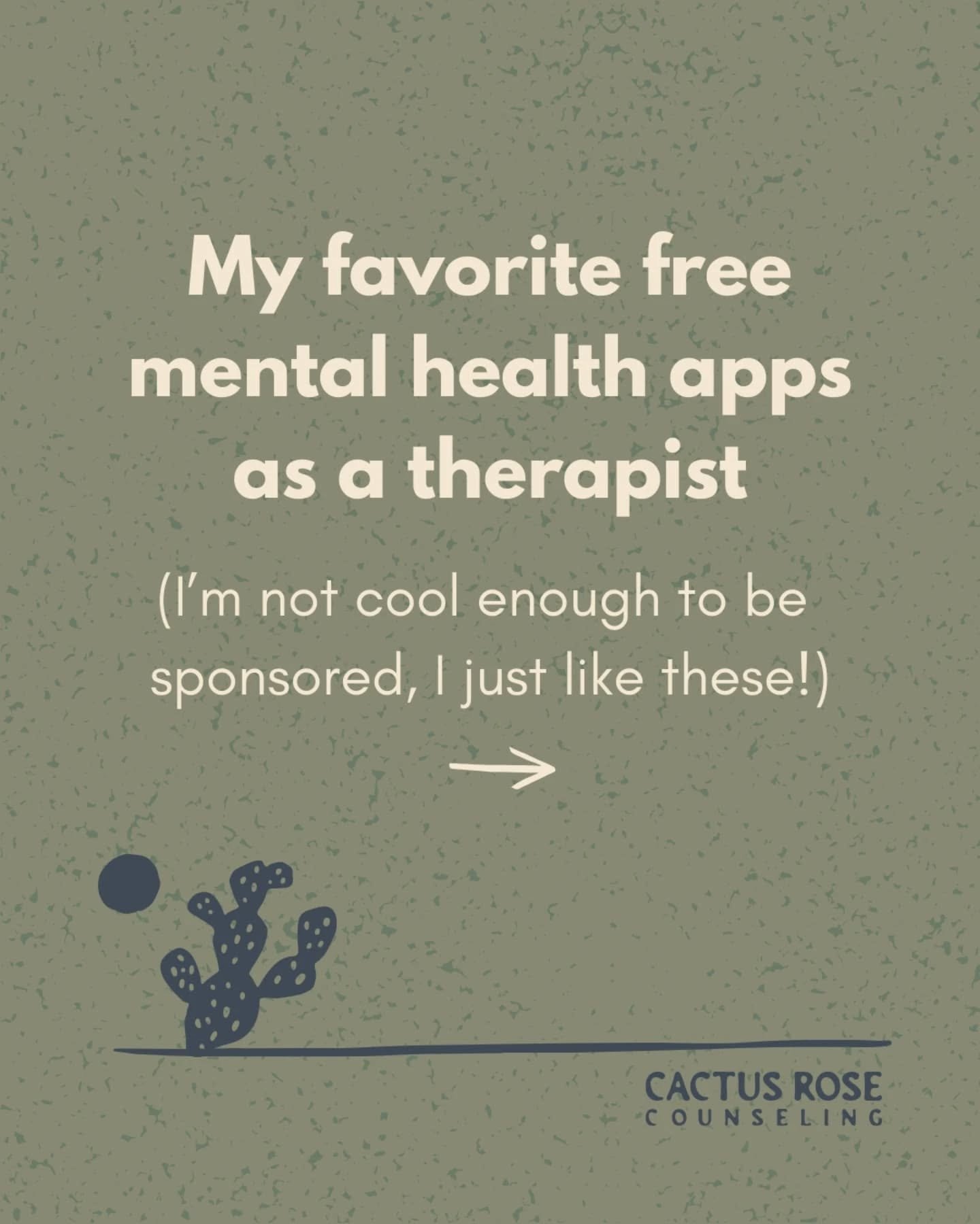 Some of my favorite free apps that support most anyone's mental health 🤗 I'd love to know in the comments other people's favorites to expand my toolbox! 
🌵🏵️ Trauma therapy in UT and AZ, book a free consult- link in bio!
🌵🏵️ FREE download: 3 o