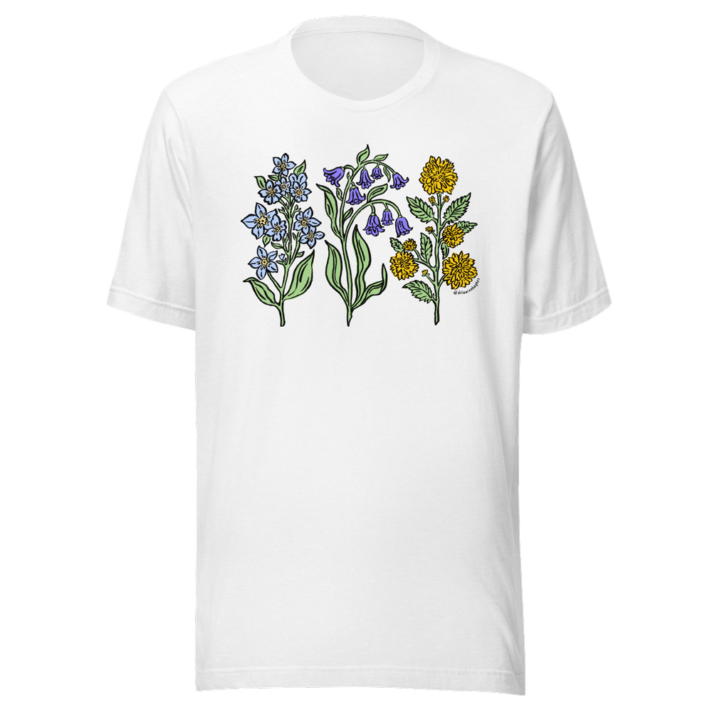 Forget Me Nots, Bluebells & Kerrias Wildflower Shirt - FBK