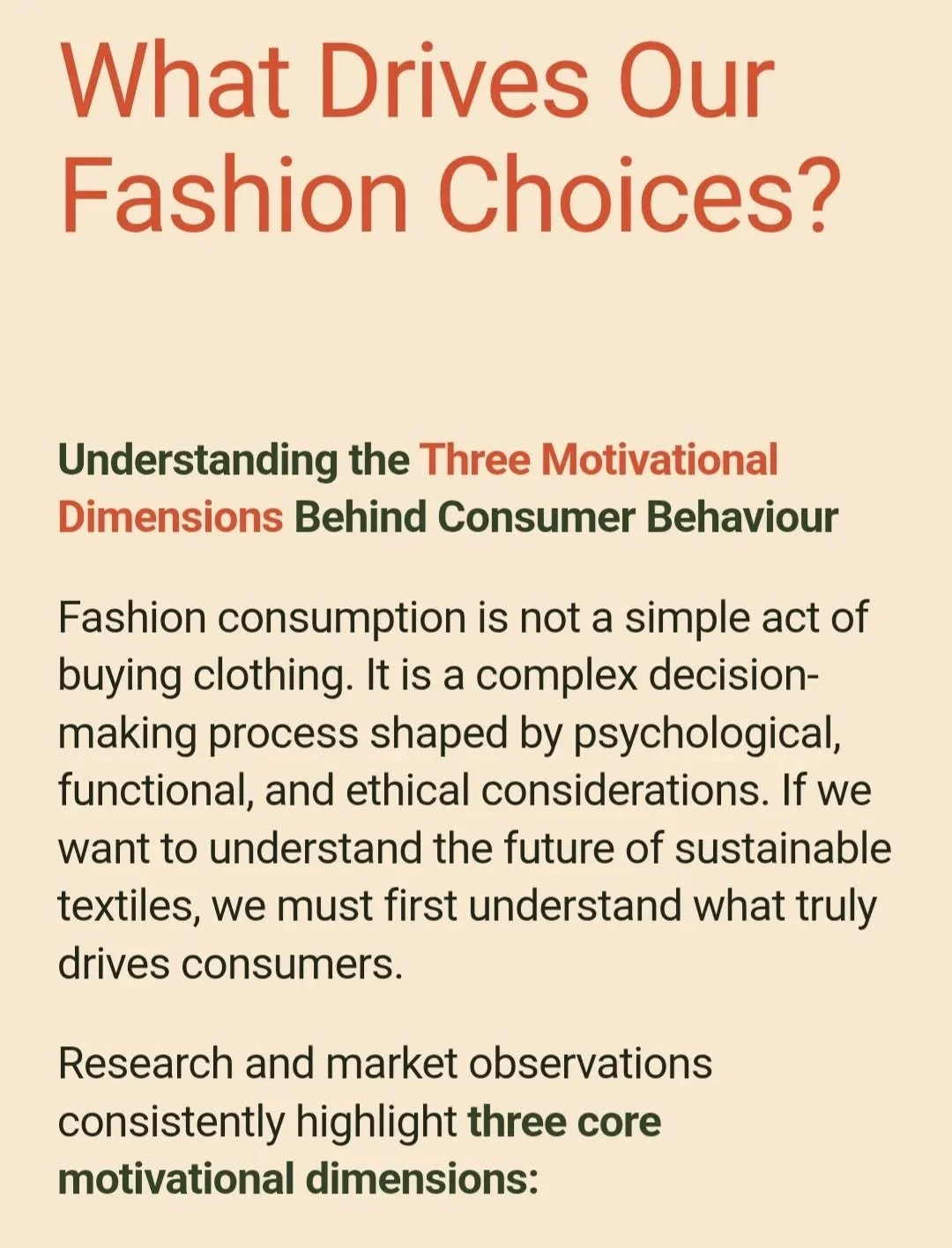 What really drives our fashion choices? 👗
It&rsquo;s rarely &ldquo;just&rdquo; about clothes.
Behind every purchase sits psychology 🧠, function ⚙️, and ethics 🌱 &mdash; whether we realise it or not.
In our latest blog post, we look at the three mo