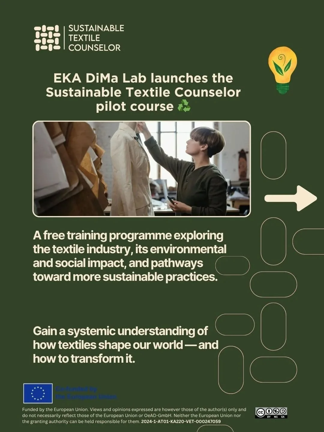 The Sustainable Textile Counselor (STC) pilot course at EKA DiMa Lab explores the textile industry as a complex system &mdash; from global production structures to everyday consumption patterns ♻️

The programme focuses on understanding how textiles 