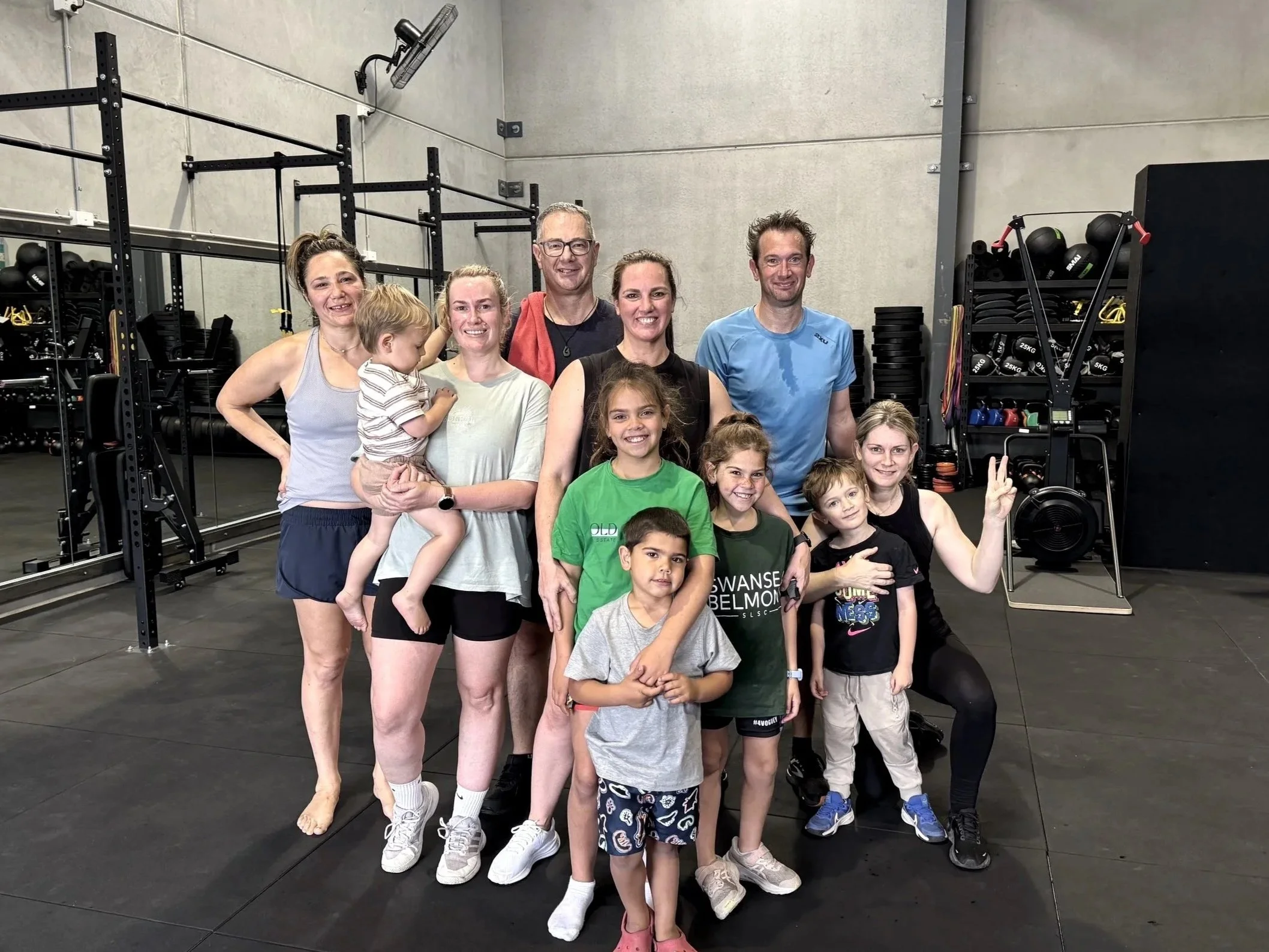 Parents and kids all having fun together training