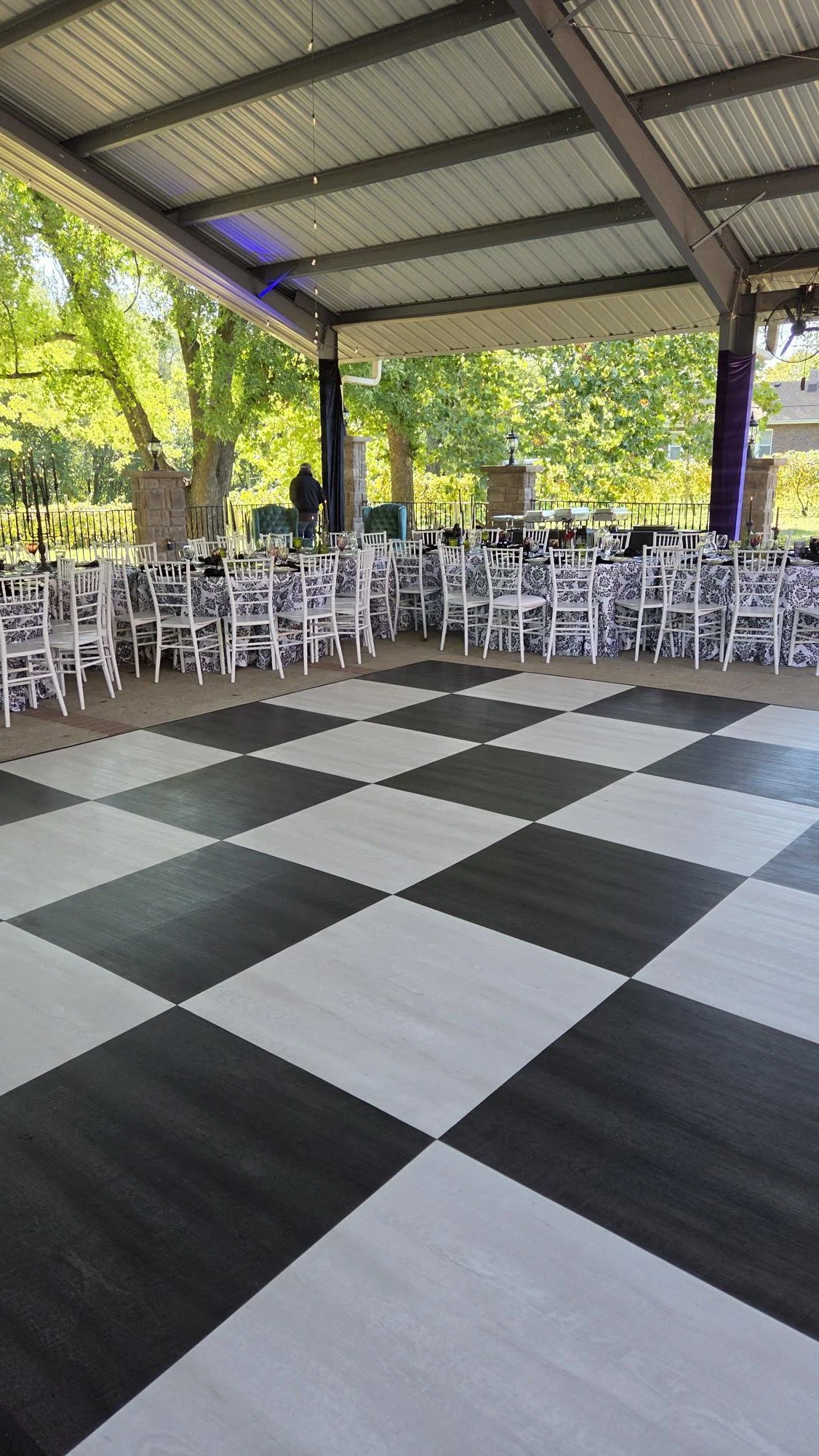 Black & White Checkered Dance Floor Rental Kansas City