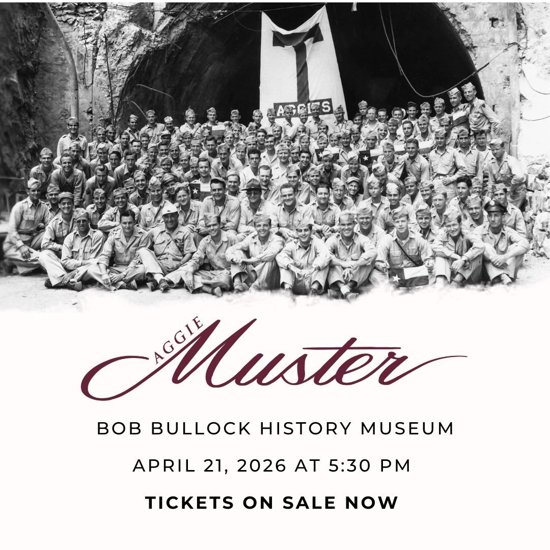 Austin Aggie Muster is just a couple weeks away!

Join us on Tuesday, April 21 at the Bullock Texas State History Museum as we gather to honor the lives of Aggies who have passed and answer &ldquo;Here&rdquo; together.

The evening includes Howdy Hou