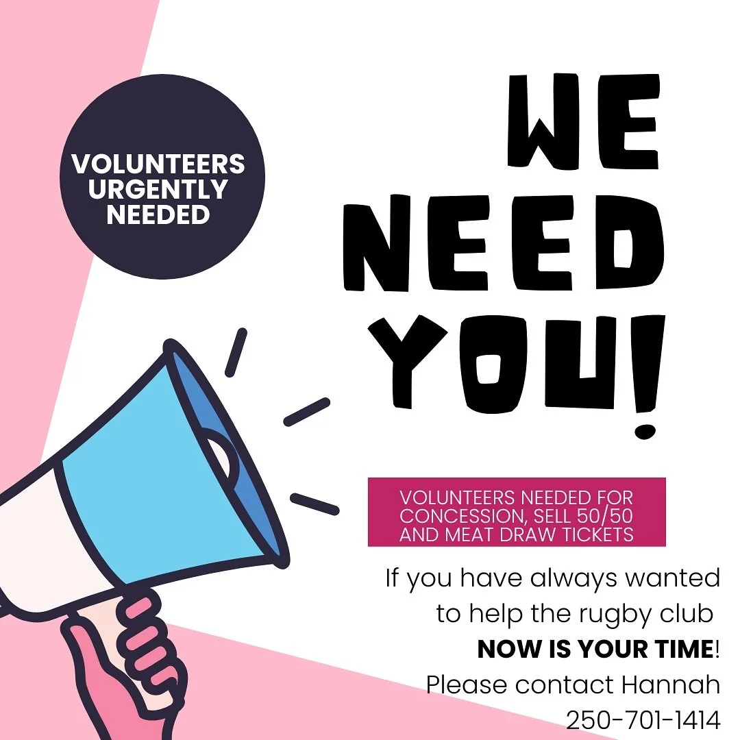 Teamwork makes the dream work, and we need YOU! 
Want to help out and support your local rugby club?
We&rsquo;re urgently looking for volunteers to help with:
🍔 Concessions
🎟️ Selling 50/50 and meat draw tickets

Whether you&rsquo;re a longtime sup