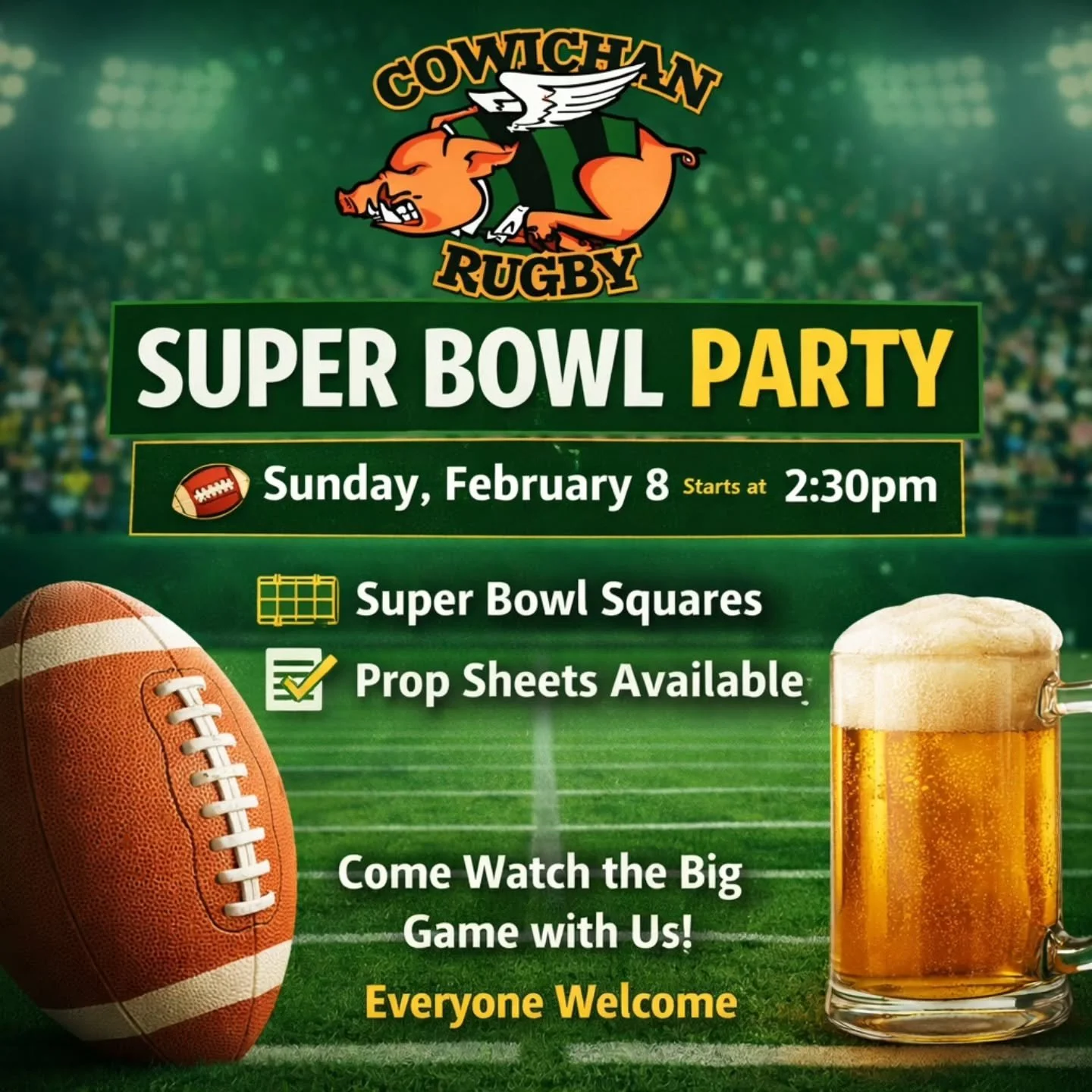 Join us on Sunday for some Super Bowl fun!!