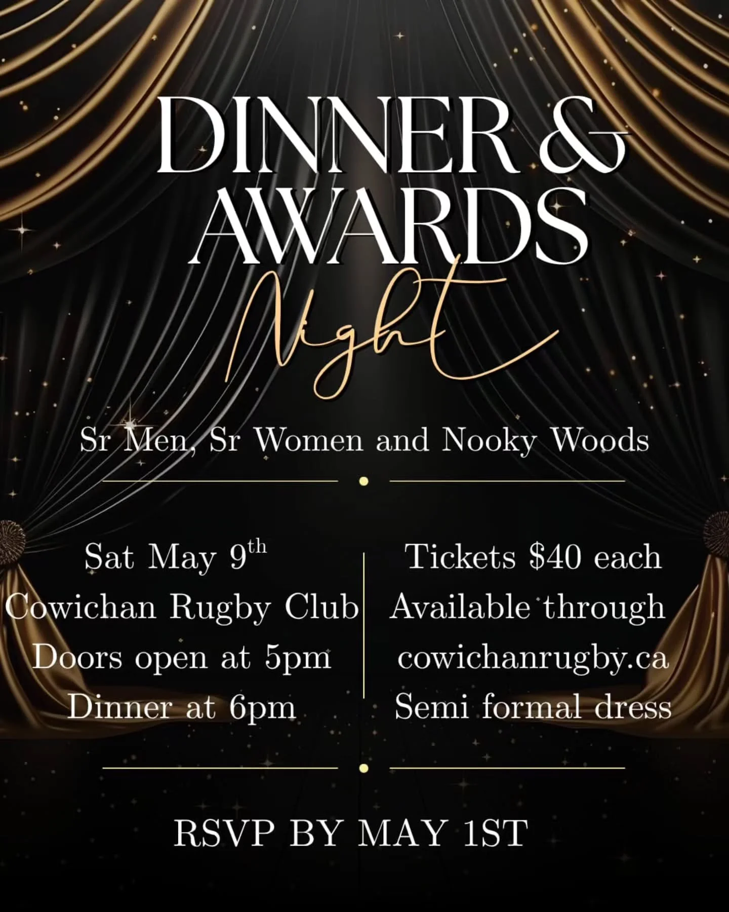 Tickets available through our online store OR by e-transfer to treasurer@cowichanrugby.ca