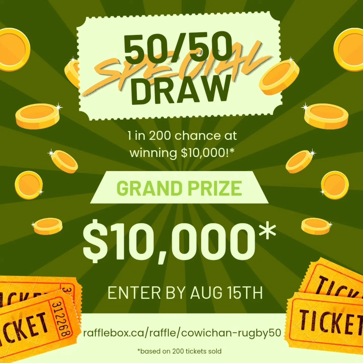 💰 Win up to $10,000 💰
We're running a special 50/50 for our 50th Anniversary!
🎫 rafflebox.ca/raffle/cowichan-rugby50