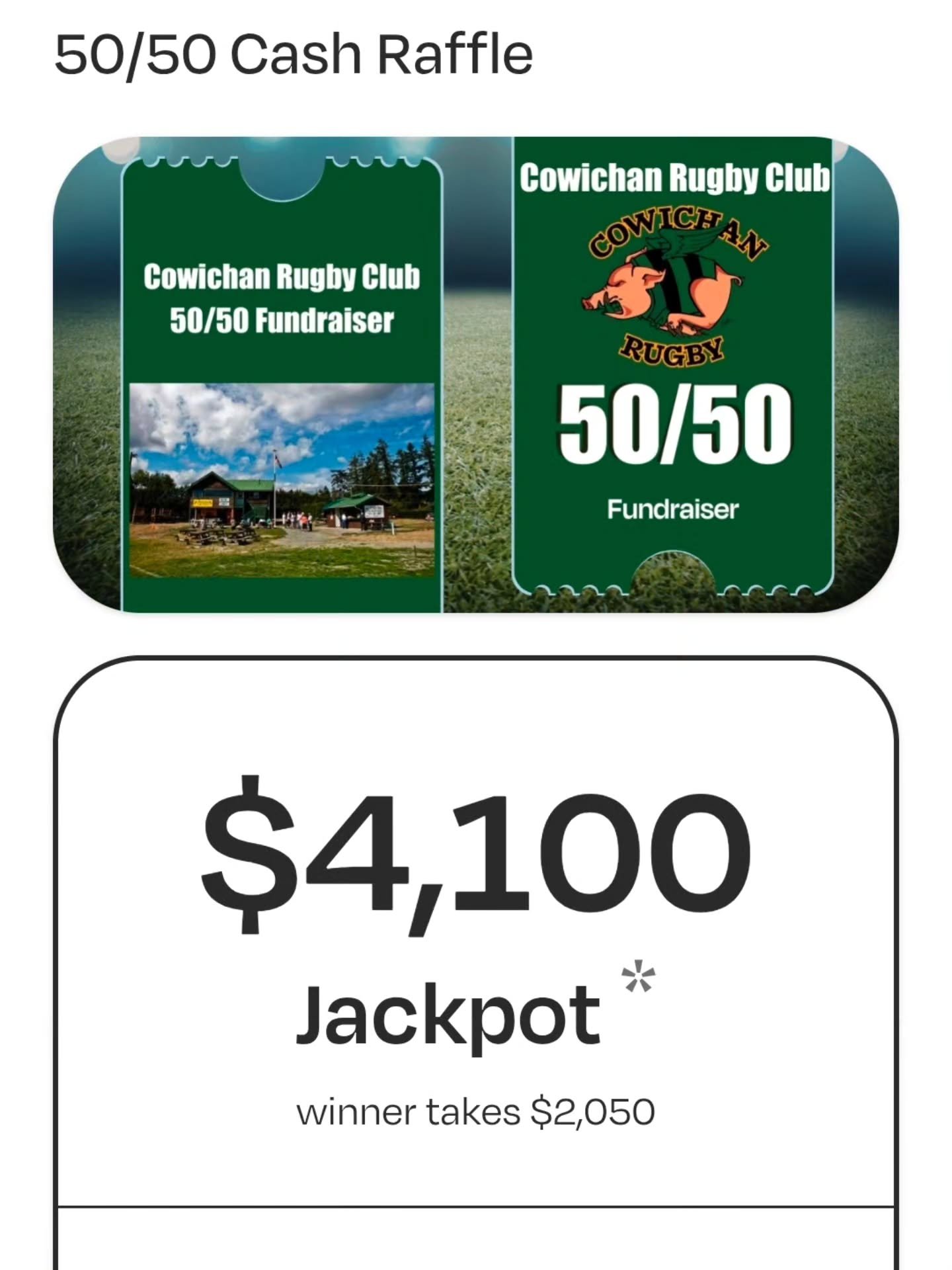 🎫 Raffle Ends in 3 Days!! The pot is creeping up, please share with all your BC friends and family aged 19+!! These are very good odds of winning folks!! Link in bio -  https://rafflebox.ca/raffle/cowichan-rugby50/