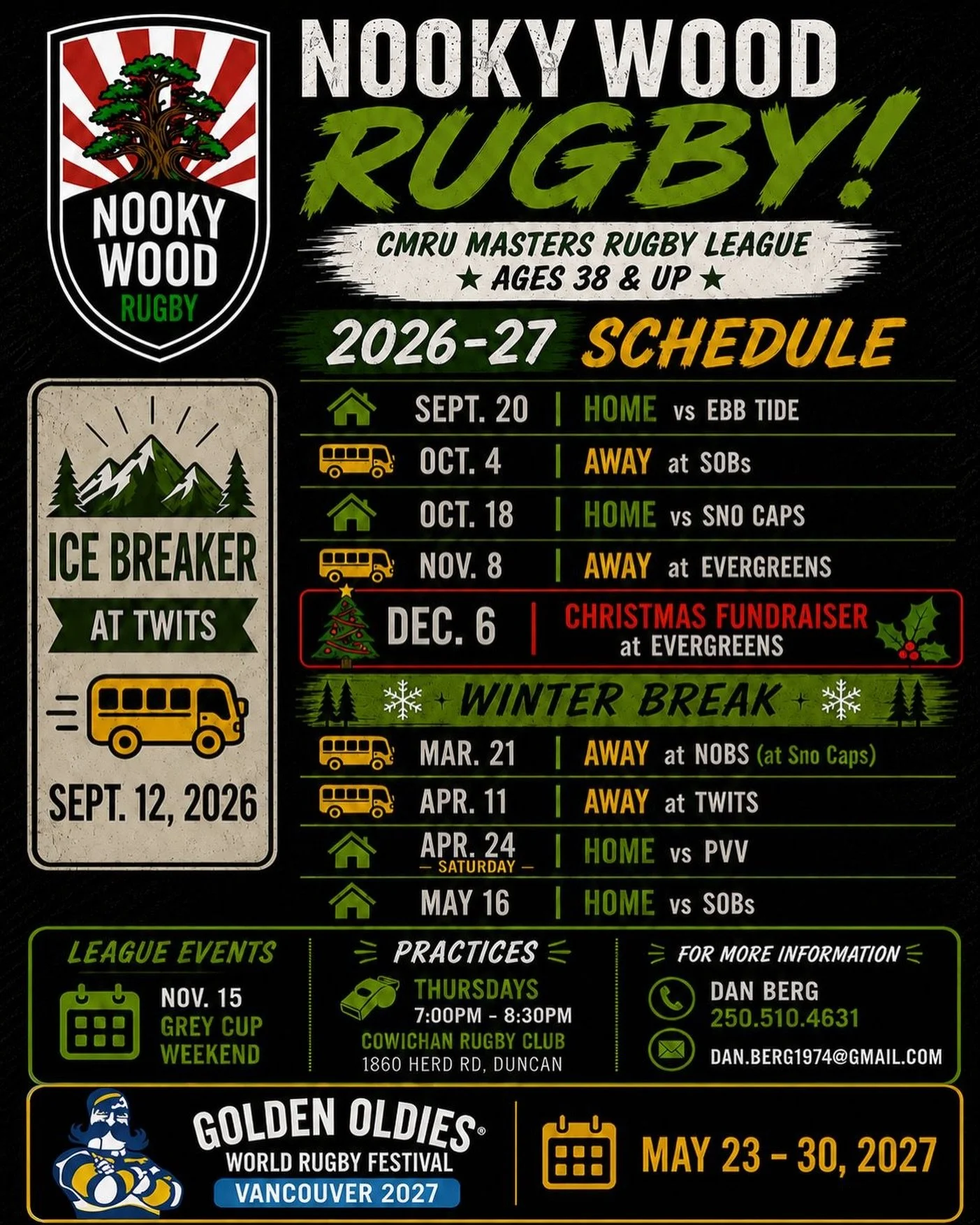 The Nooky Wood 2026&ndash;27 schedule is OUT! 🌲🏉
Another season of rugby, road trips and good times ahead. Save the dates and we&rsquo;ll see you on the pitch! #NookyWoodRugby #CowichanRugby #RugbyLife #RugbyBC #VancouverIslandRugby