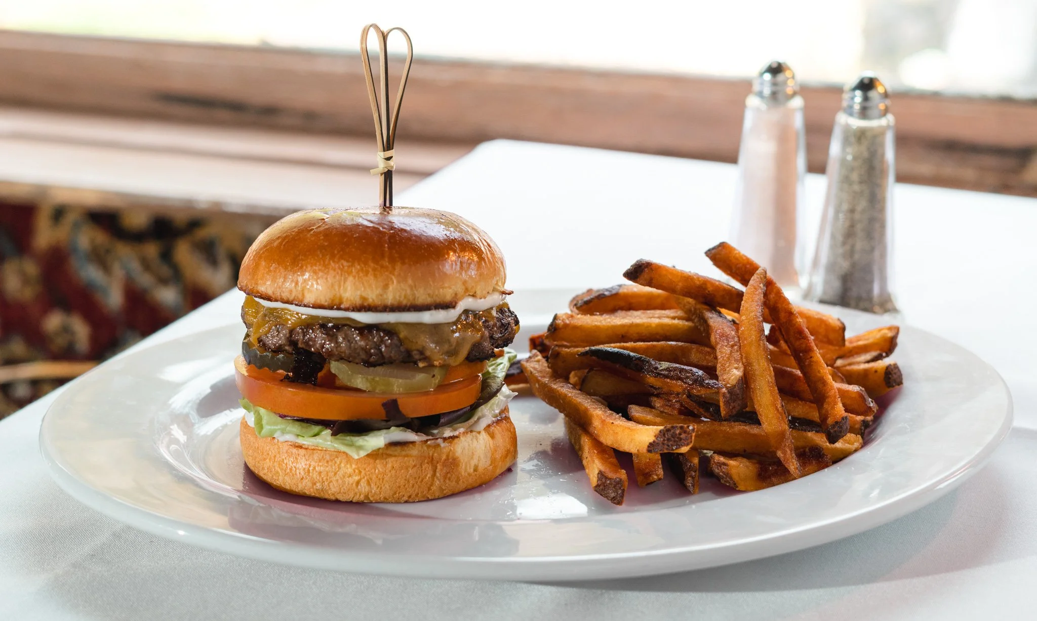 &ldquo;The service was warm and friendly from all the staff and the food was excellent. We had the HUGE burger and the wonderful ravioli (as good as ones we&rsquo;ve recently enjoyed in Italy). The historical setting was interesting, and we enjoyed t