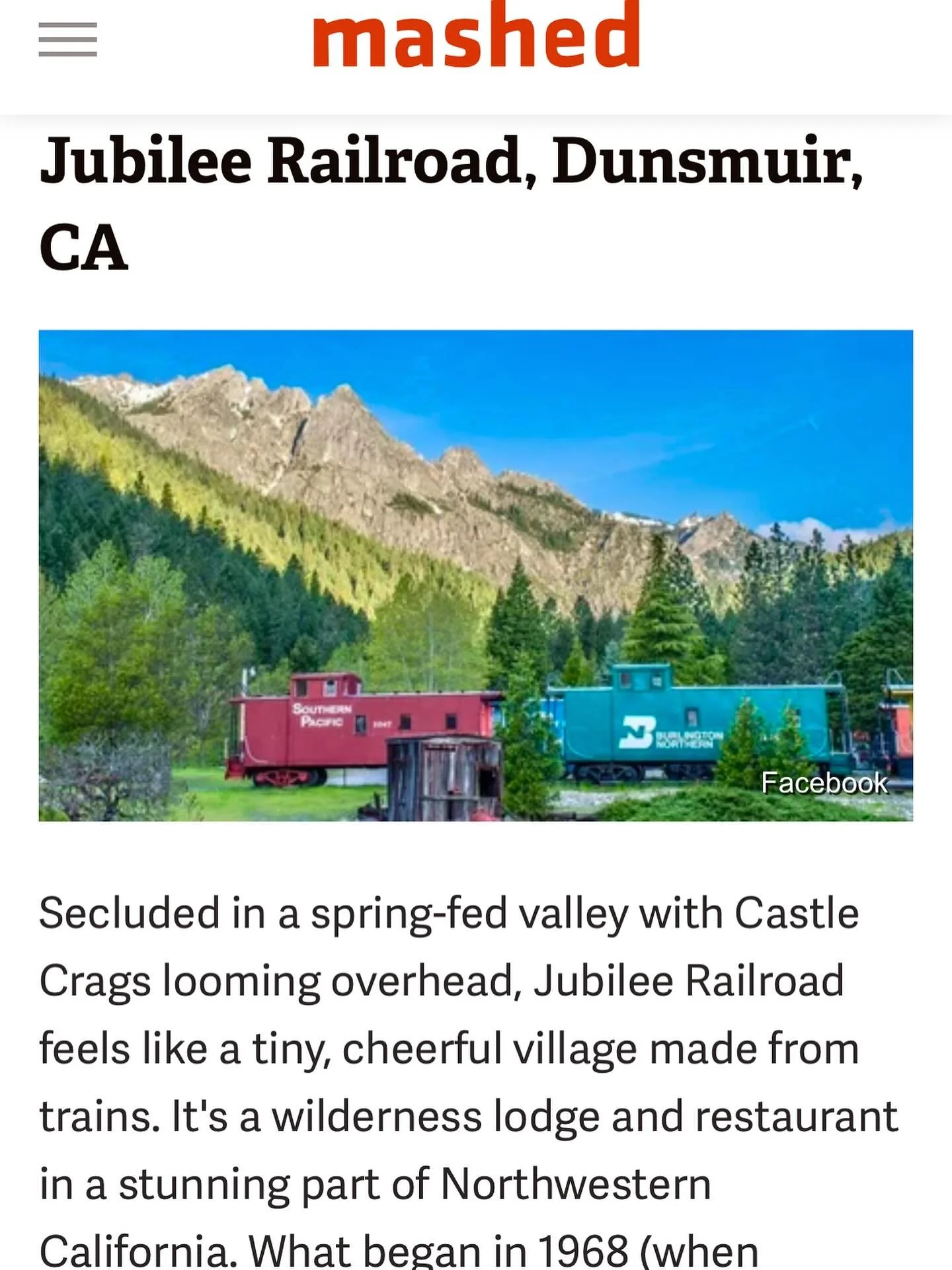 Thank you @mashedfood for this fun feature of The Dining Car! &ldquo;Indoor car seating places you literally beneath the Castle Crags, and programming often includes live music and guest speakers, so you can get more than just dinner. Warm, rooted in