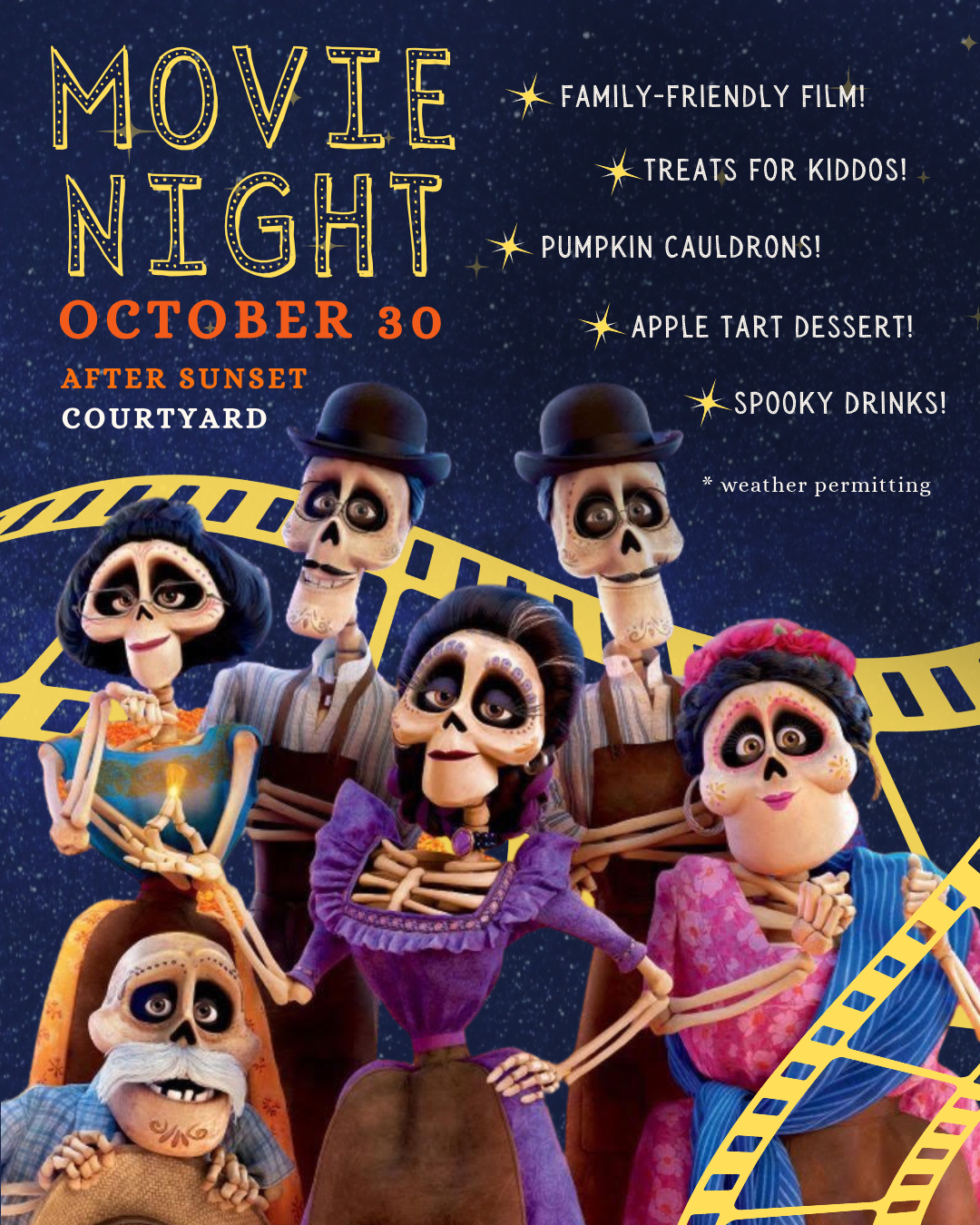 Dia de los Muertos Movie Night &amp; Allison &amp; Victor playing live at The Dining Car!