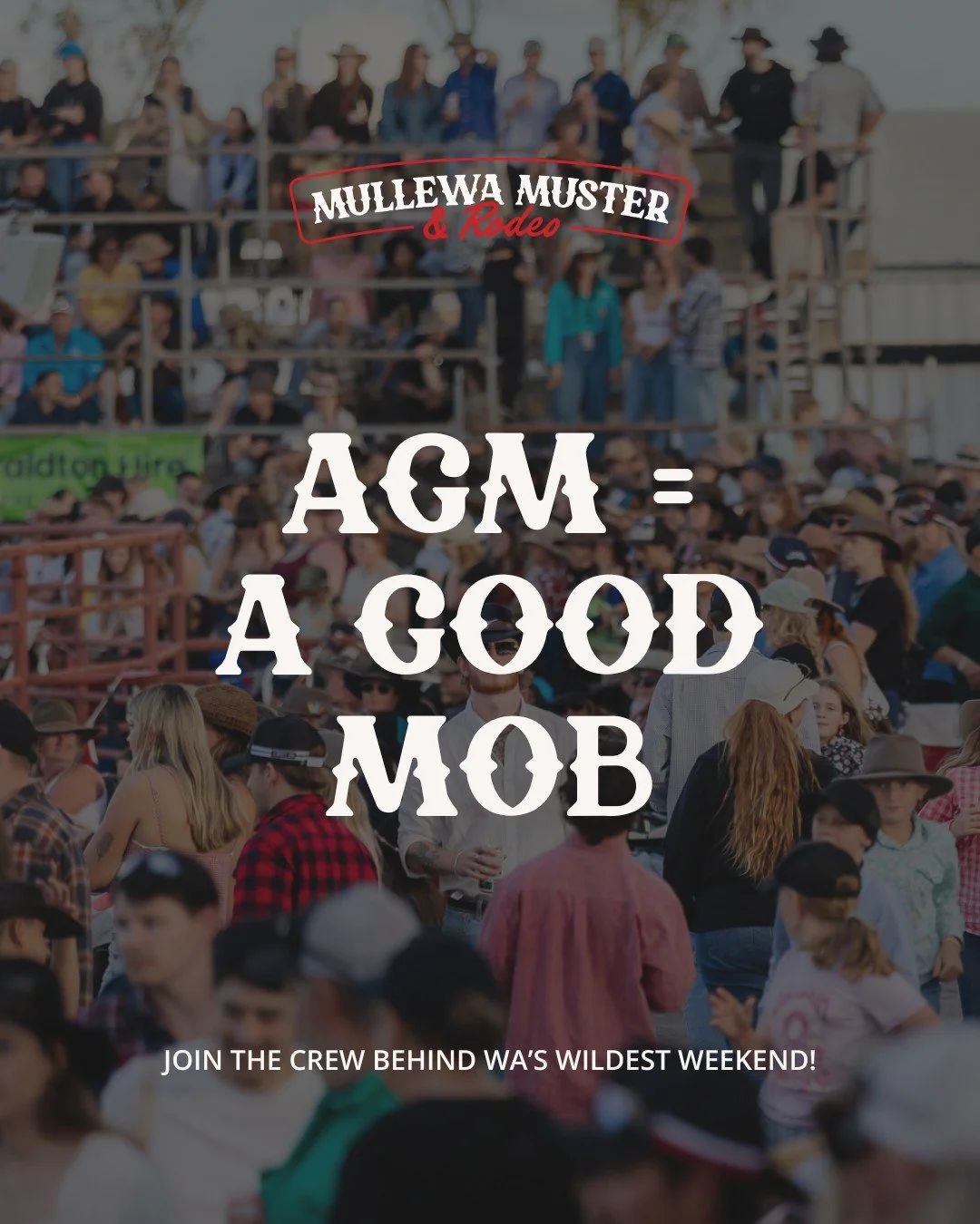 REMINDER: AGM is tomorrow!
We&rsquo;re on the lookout for fresh faces and helping hands to join the Muster team for 2026! If you&rsquo;ve ever said, &ldquo;I&rsquo;d love to help out one year&rdquo; - this is your moment.

📅 Saturday 19th July
🕛 12