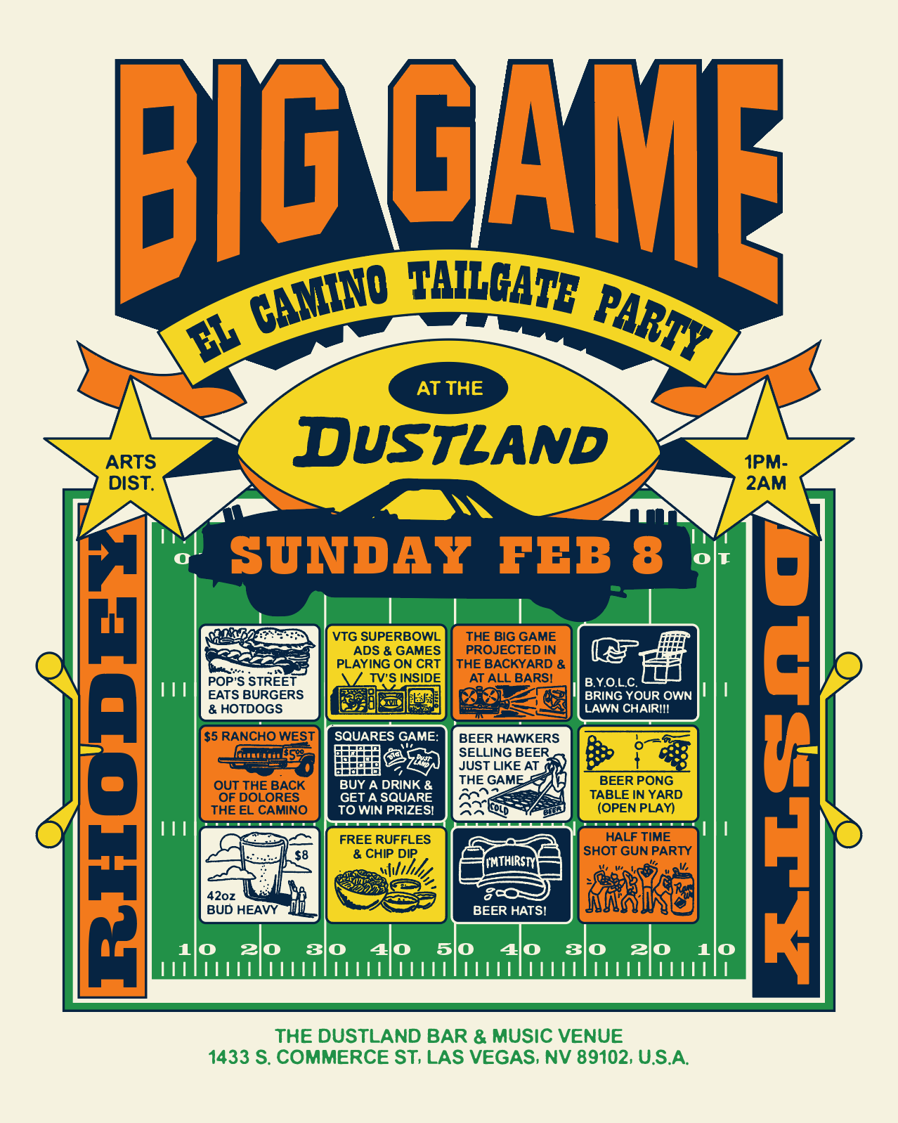 BIG GAME: El Camino Tailgate Party