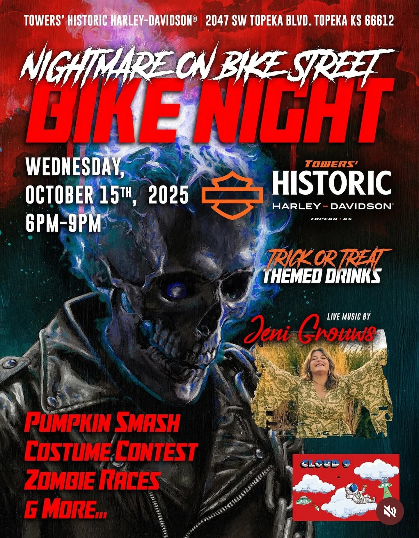 Getting spooky tonight with Sean McDonnell in Topeka at @towershistorichd 👻