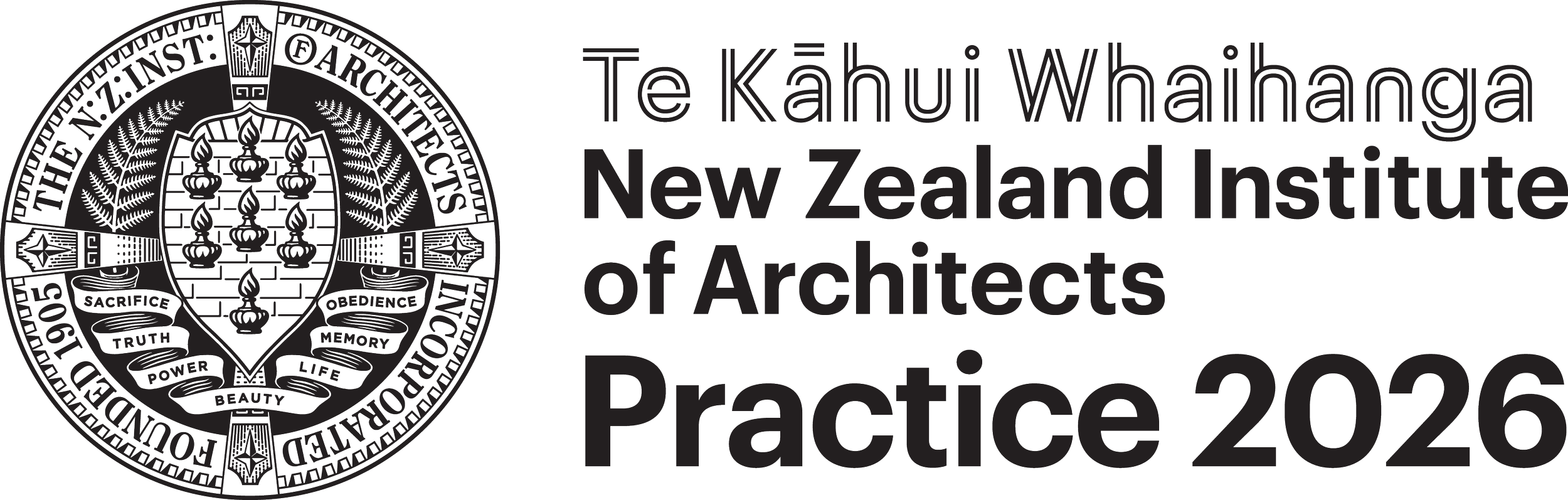 Logo: Te Kāhui Whaihanga New Zealand Institute of Architects Practice 2026