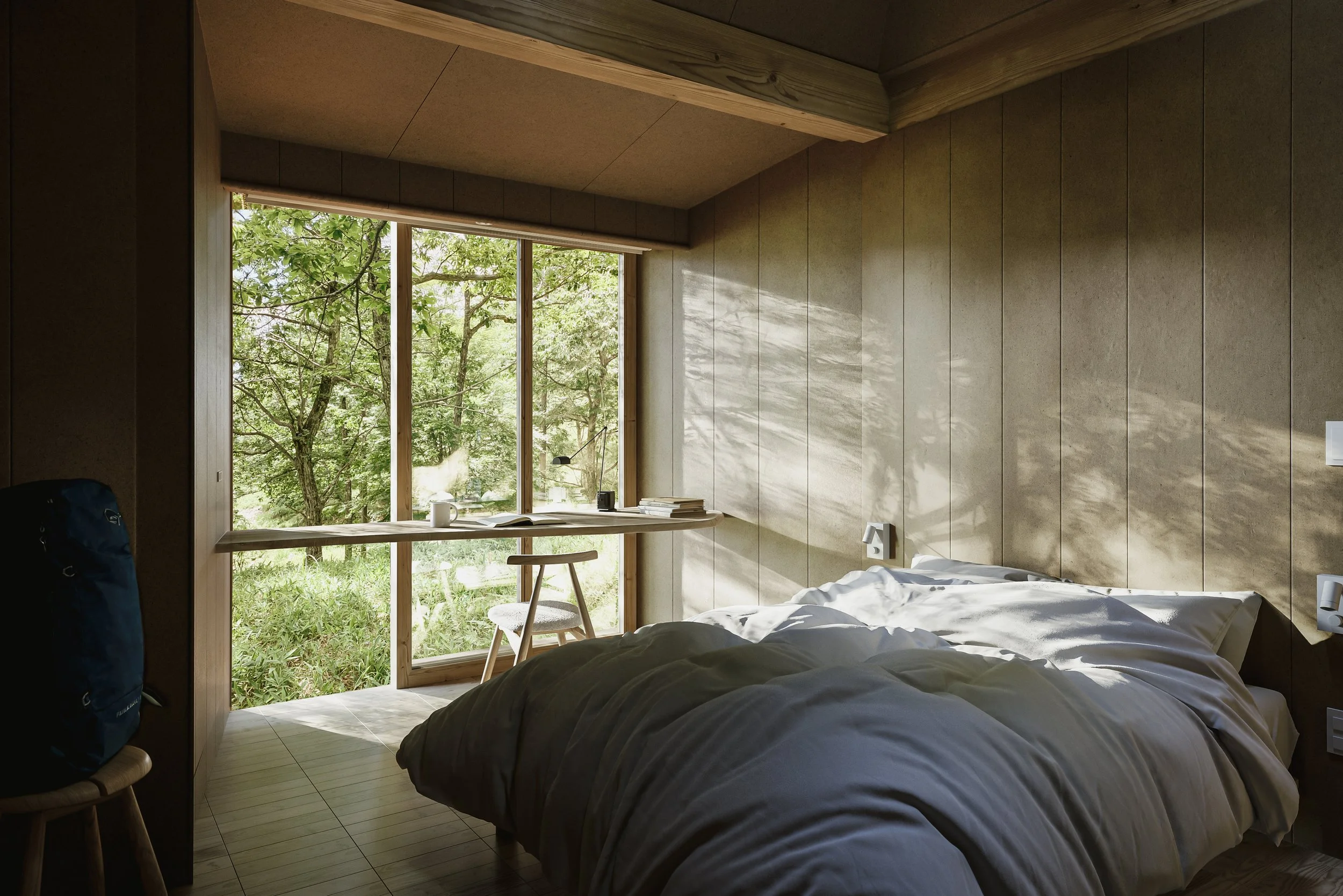 Bedroom
A tranquil sanctuary to rest your body and mind and release your thoughts. On rainy days, the sound of rain beating against the windows gently echoes, and on sunny days, natural light softly pours in - a peaceful space to end the day and greet another morning.