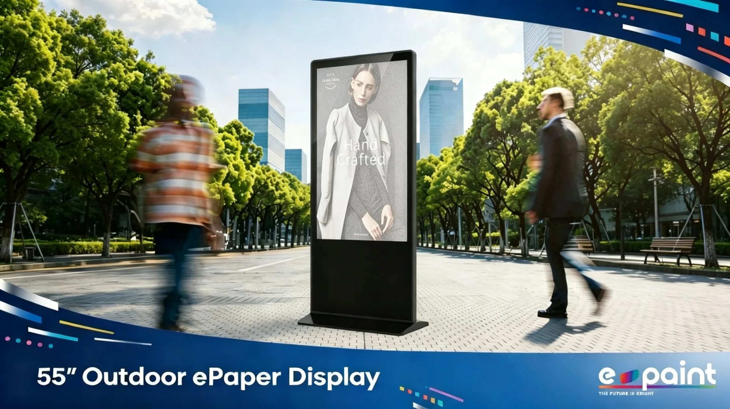 55'' Outdoor E-Paper Display for Urban Public Wayfinding