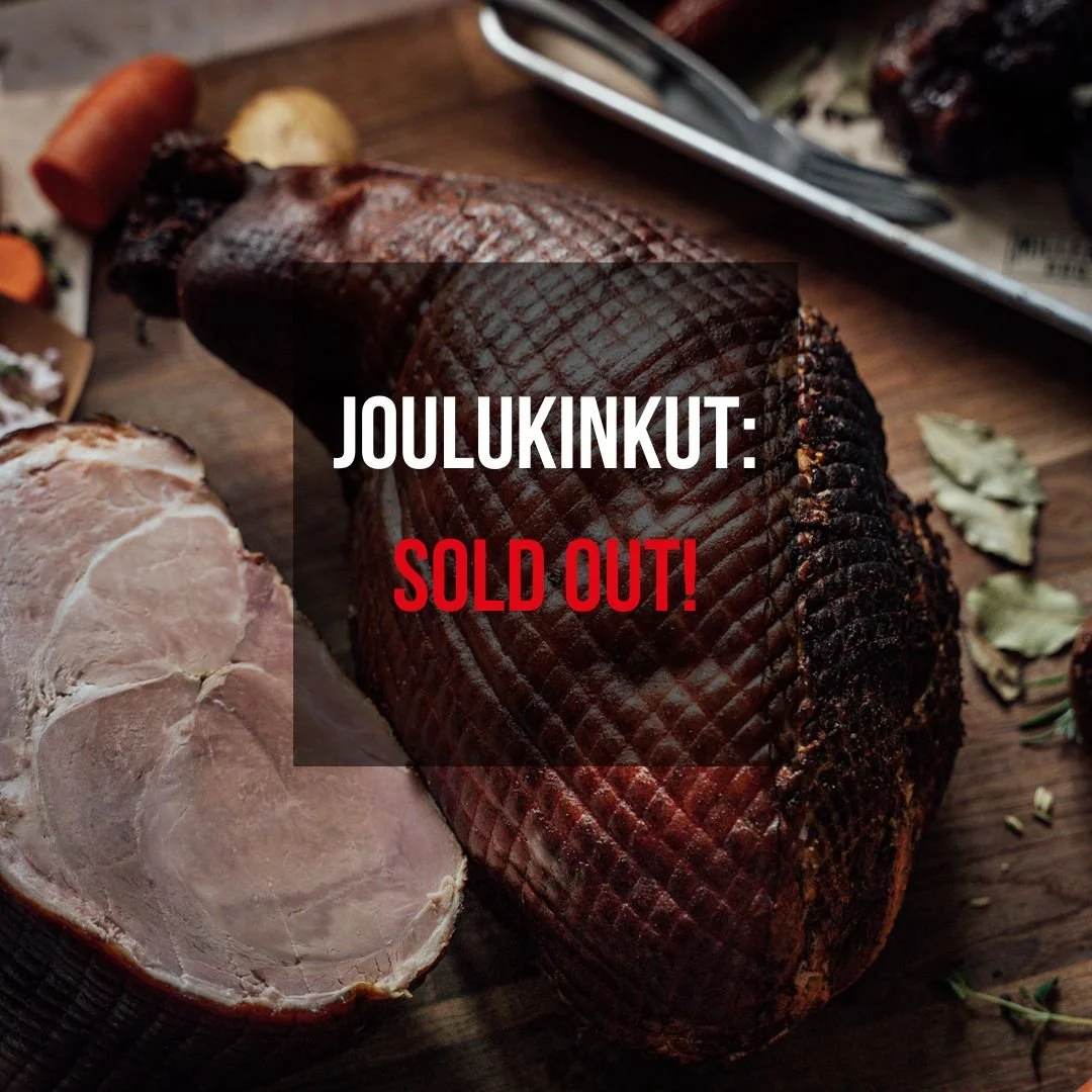 Varma l&auml;hestyvien pyhien merkki: joulukinkut on nyt myyty loppuun! 🐷❌

Kinkut meni, mutta savustin on kuumana ja BBQ:ta riitt&auml;&auml; jouluun asti ja sen yli.