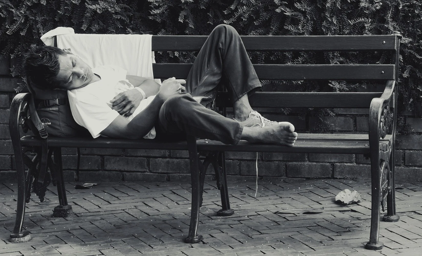 A homeless person taking a nap, Kuala Lumpur, Malaysia
