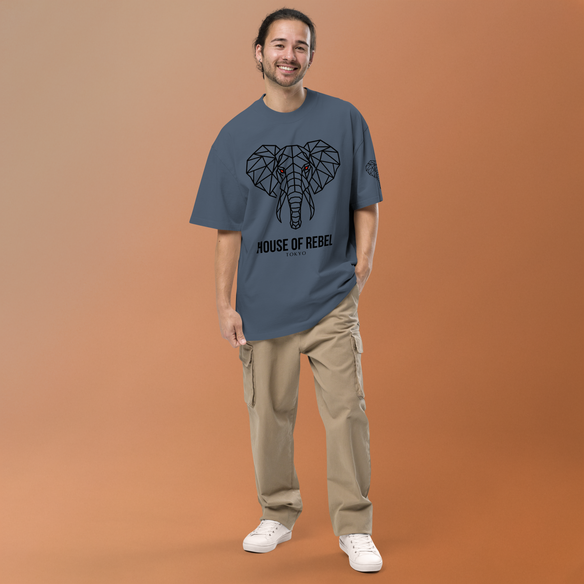 Oversized Faded Tee | Elephant Rebel