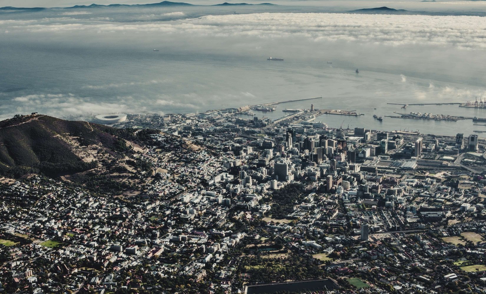 View of Cape Town from the top of Table Mountain