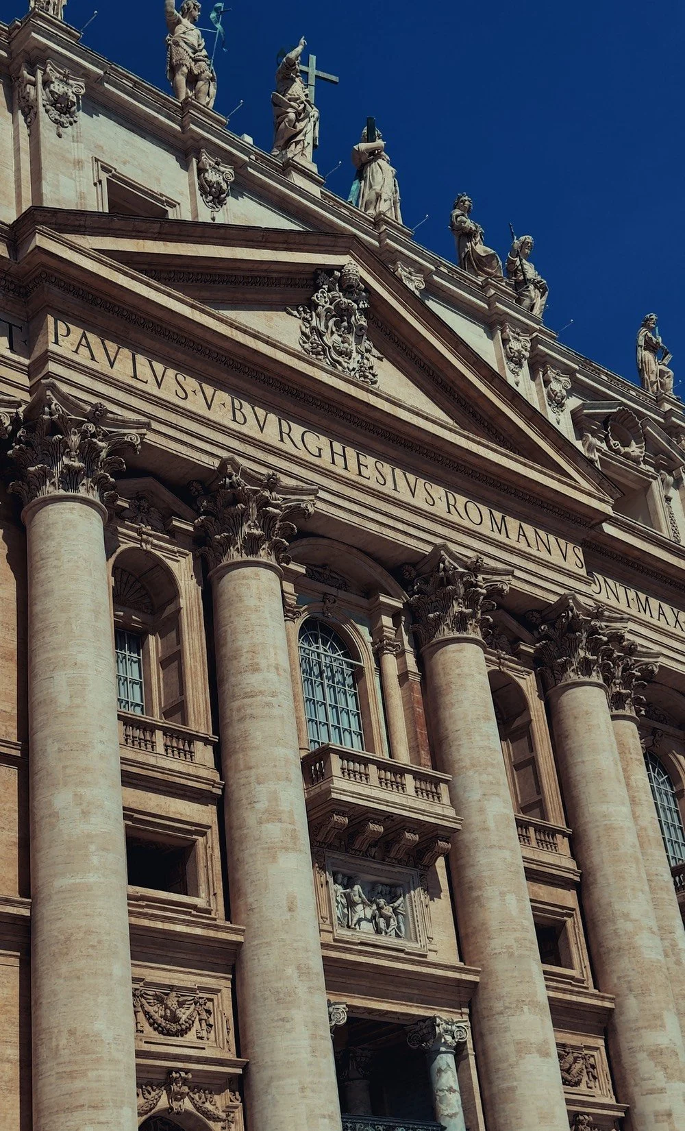 The Pope's balcony at the St. Peter's Basilica, Vatican