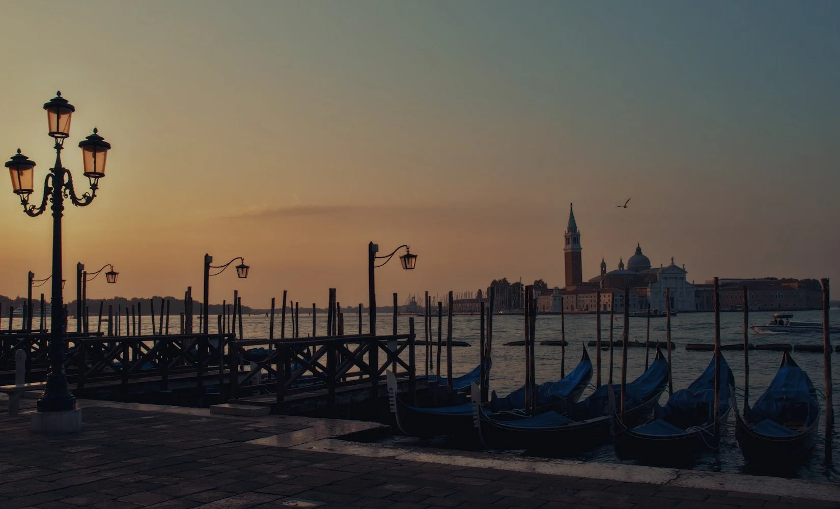 Gondolas of Grand Canal at Dawn, Venice