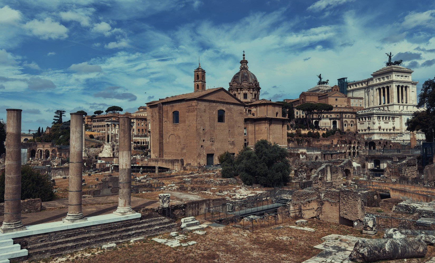 Roman Forum and the Victor Emmanuel II Monument in the background, Rome