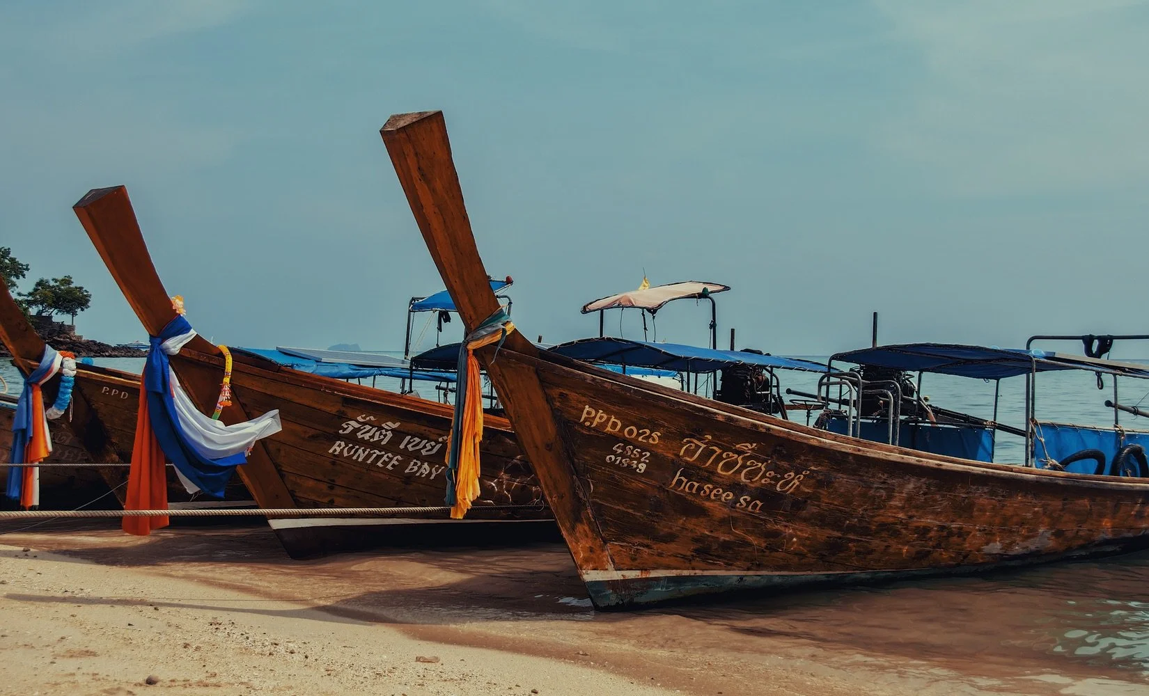Long-tail boats, Phi Phi Islands, Thailand