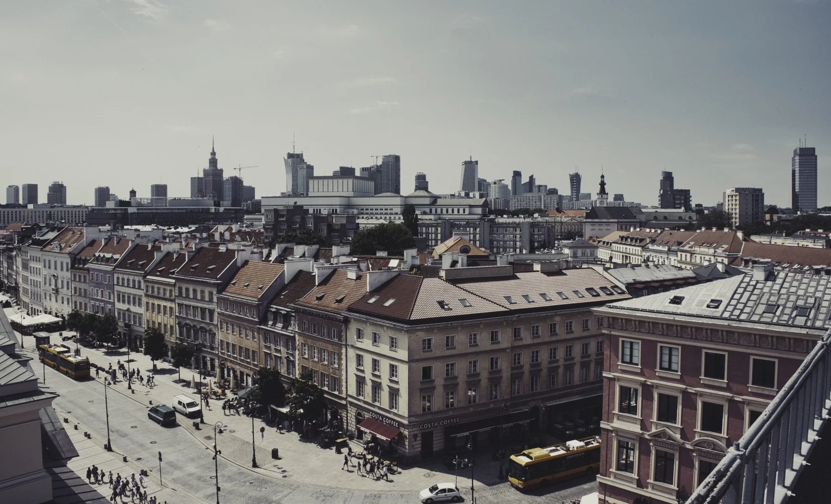 View of Warsaw from Observation Terrace on the bell tower of St. Anne's Church