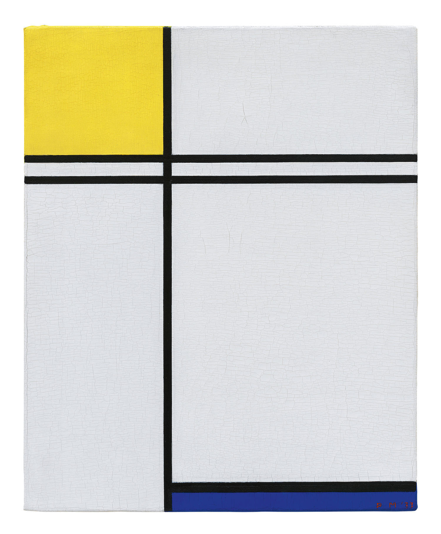 Piet Mondrian, Komposition mit Gelb, Blau und Doppellinie, 1933